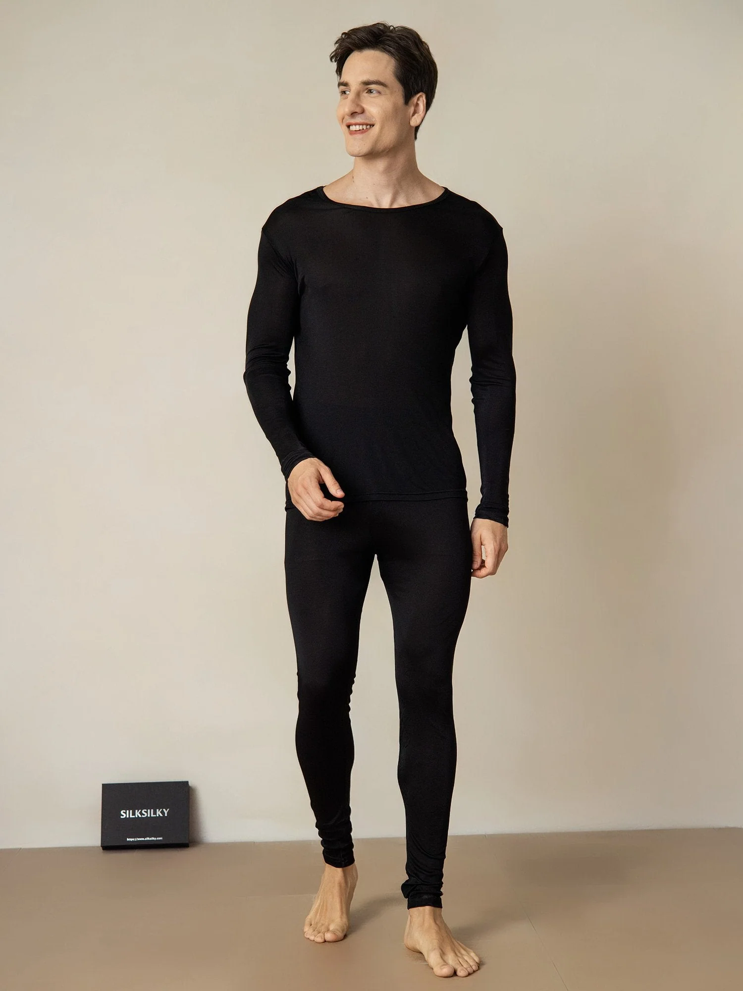 Sous-vêtements Longs À Manches Longues En Jersey De Soie Pour Homme - Image 9