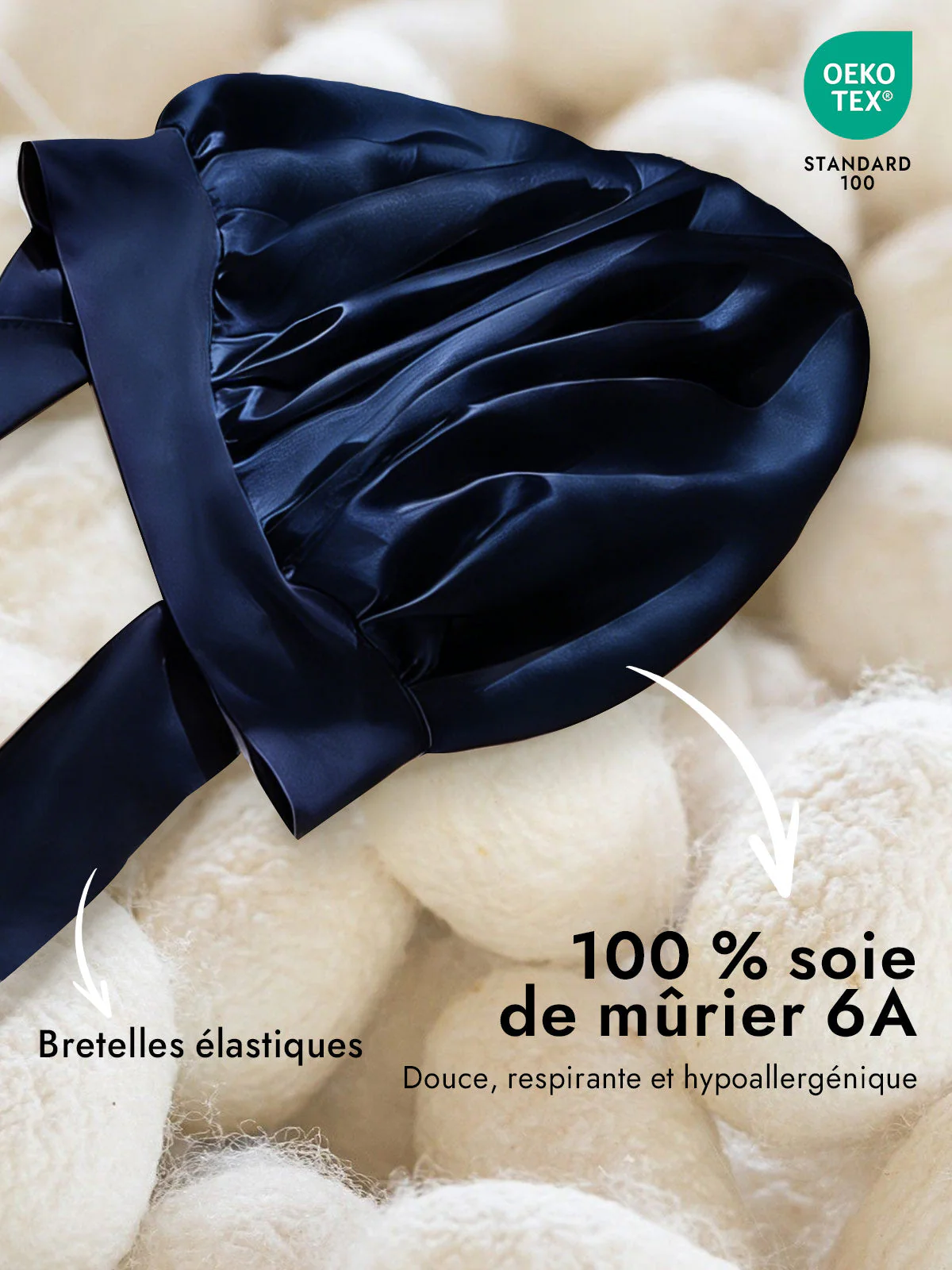 Soie Pure Nœud Bonnet de Nuit - Image 30