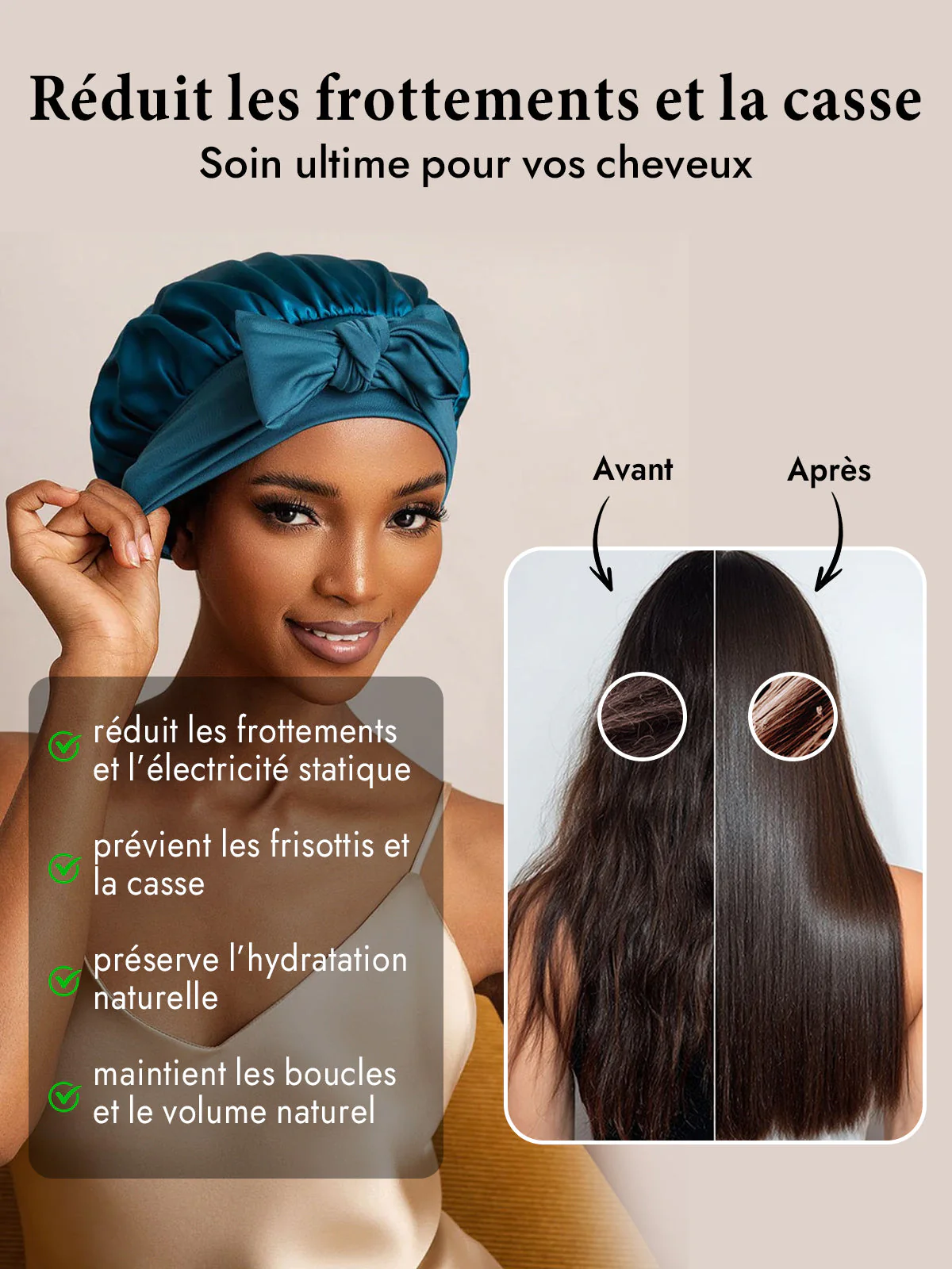 Soie Pure Nœud Bonnet de Nuit - Image 43