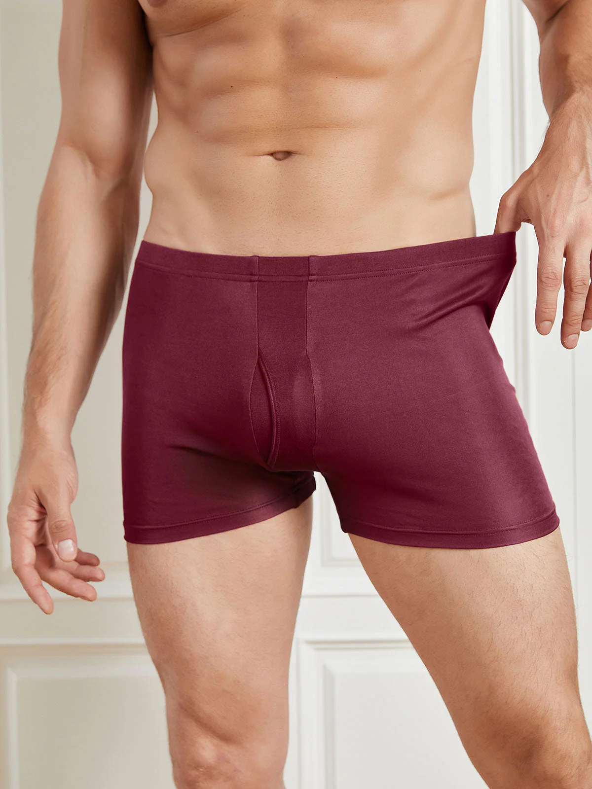 Sous-Vêtements Homme En Soie Pure Avec Ouverture Devant - Image 35