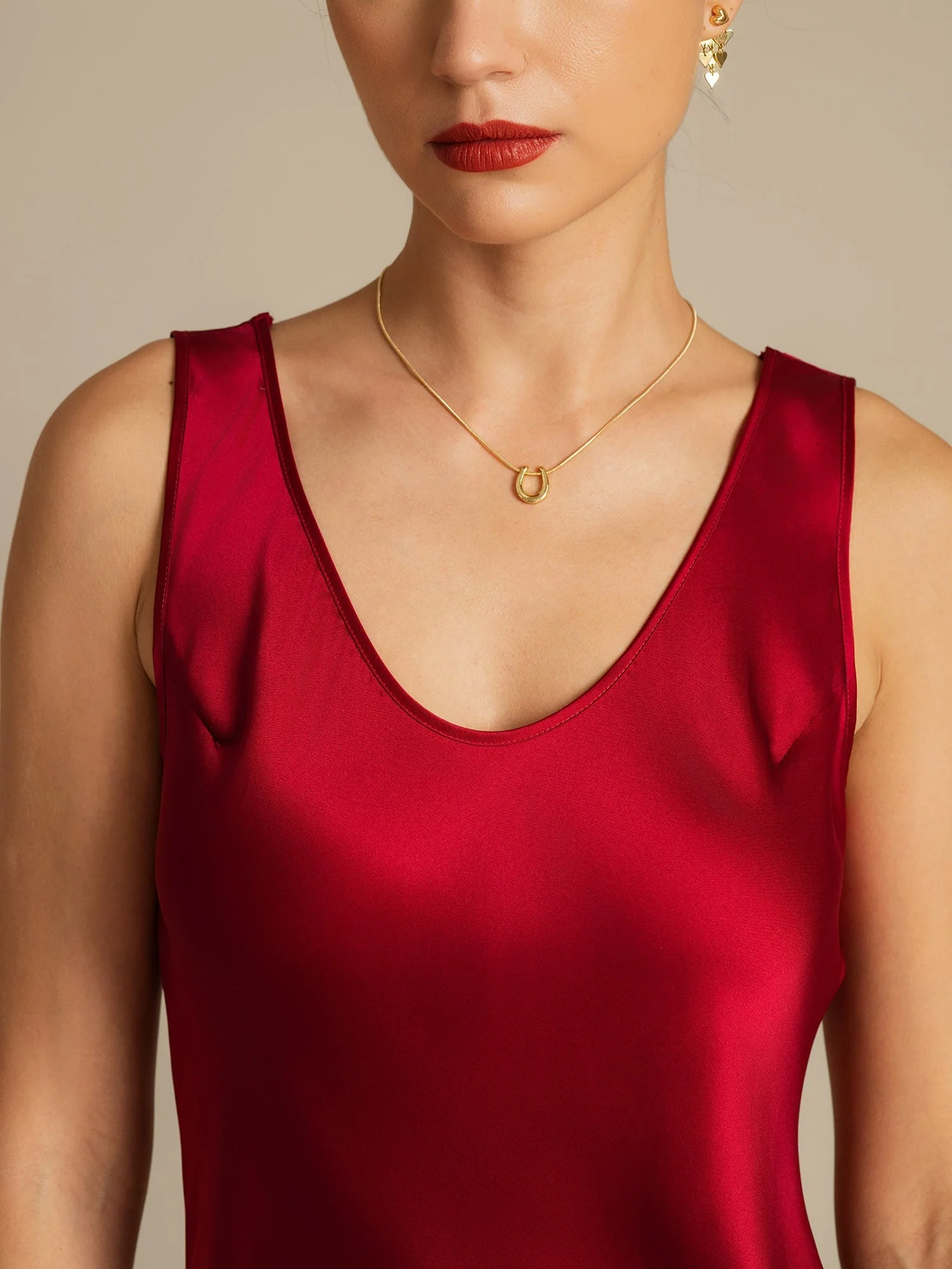 Chemises de nuit Pure Soie Sans manches Fines Brides - Image 18
