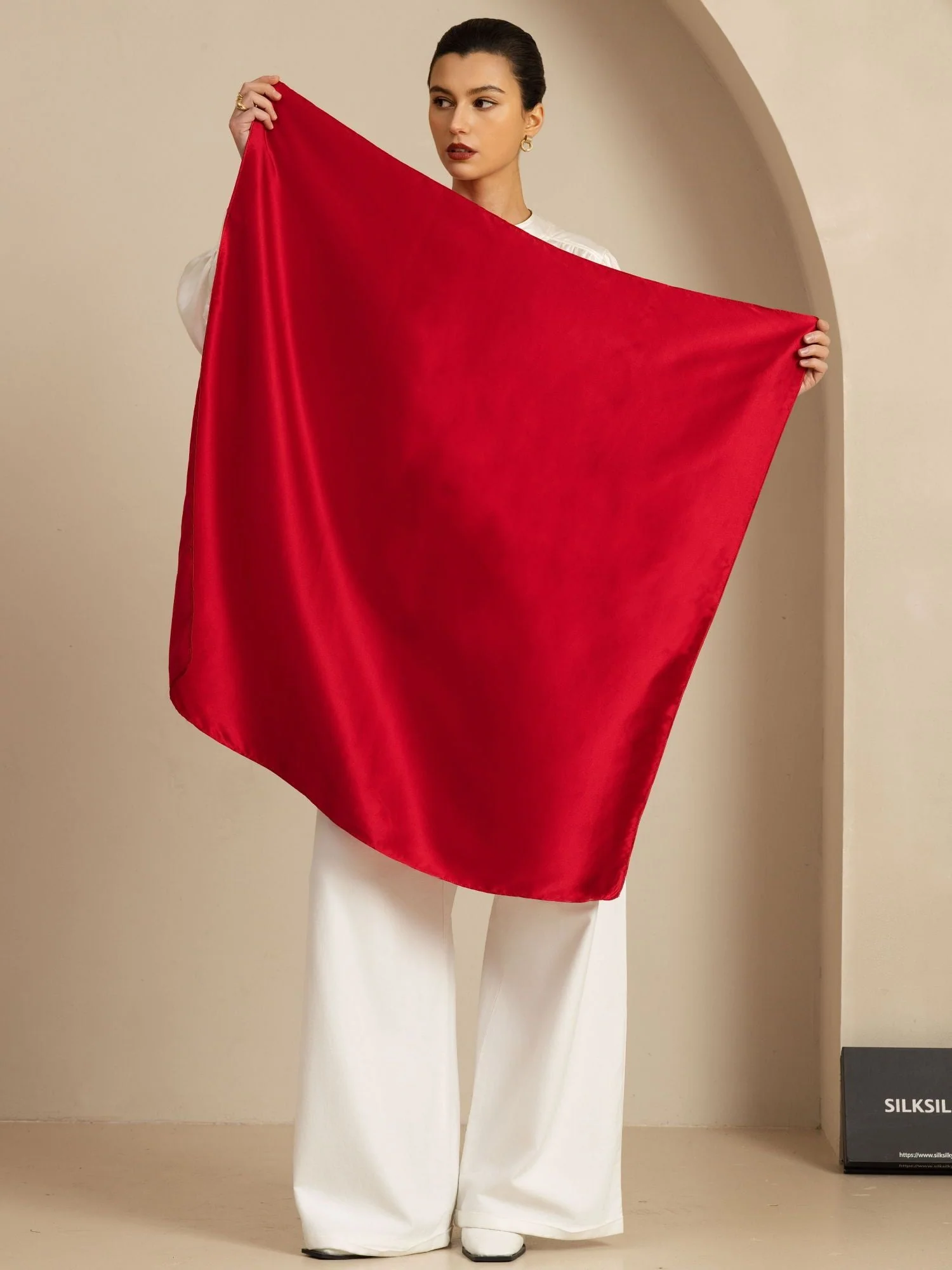 Foulard Carré Classique Élégant en Soie Pure - Taille 90x90cm - Image 30