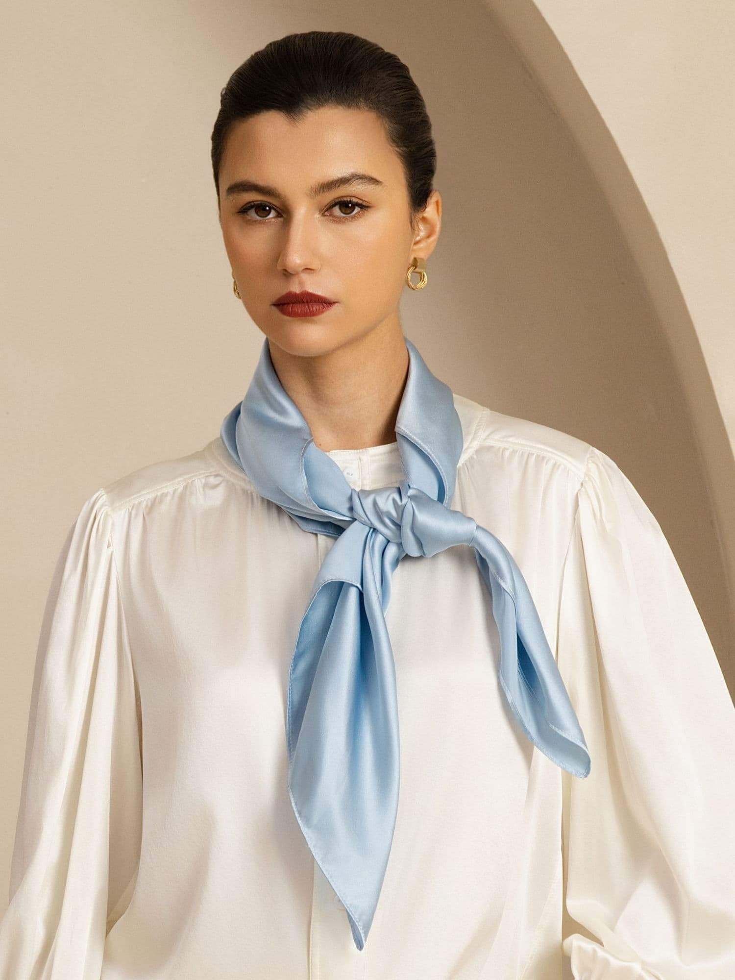 Foulard Carré Classique Élégant en Soie Pure - Taille 90x90cm - Image 33