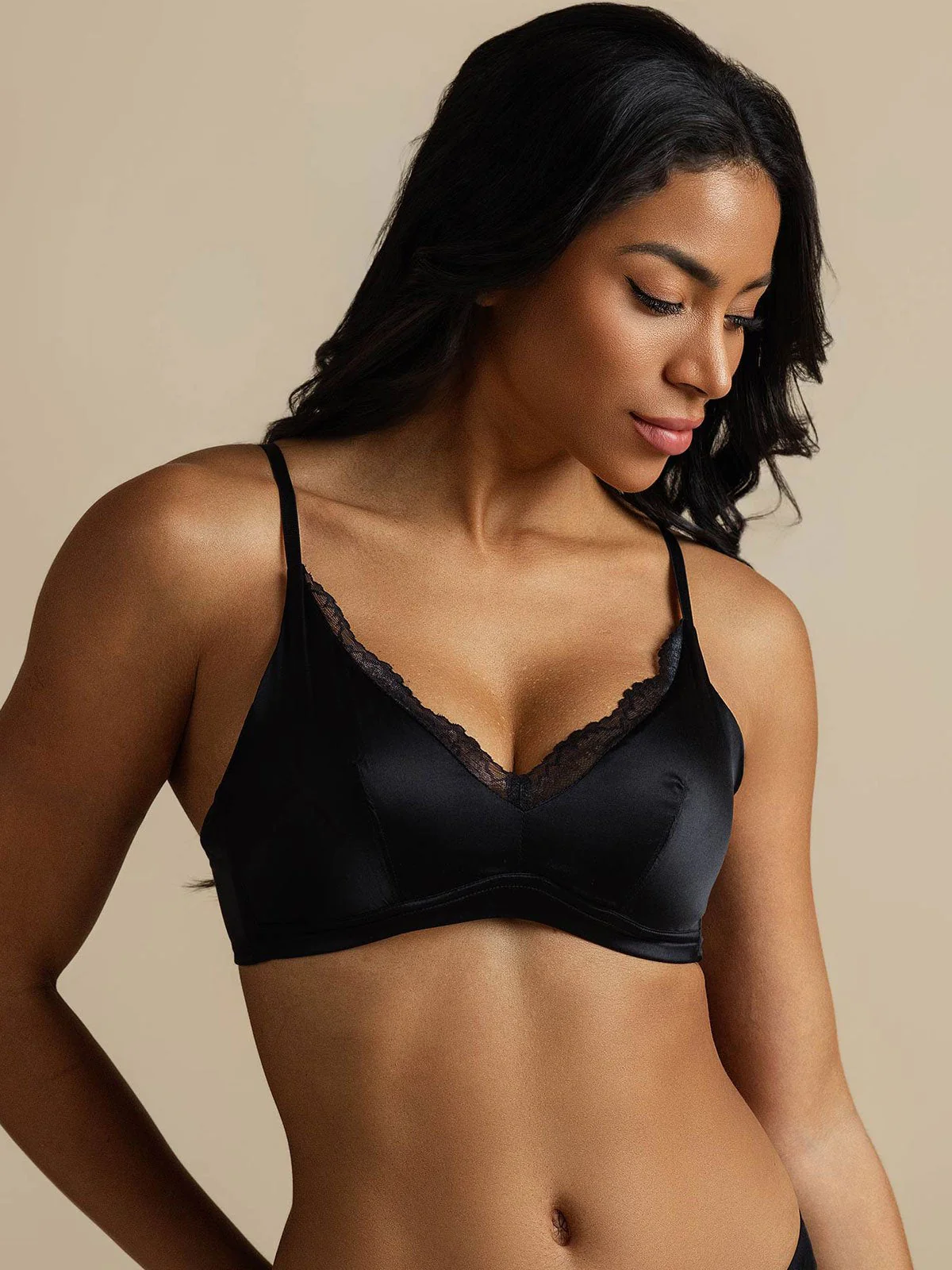 Pure Soie Soutien-gorge Classique En Dentelle Sans Armature - Image 11