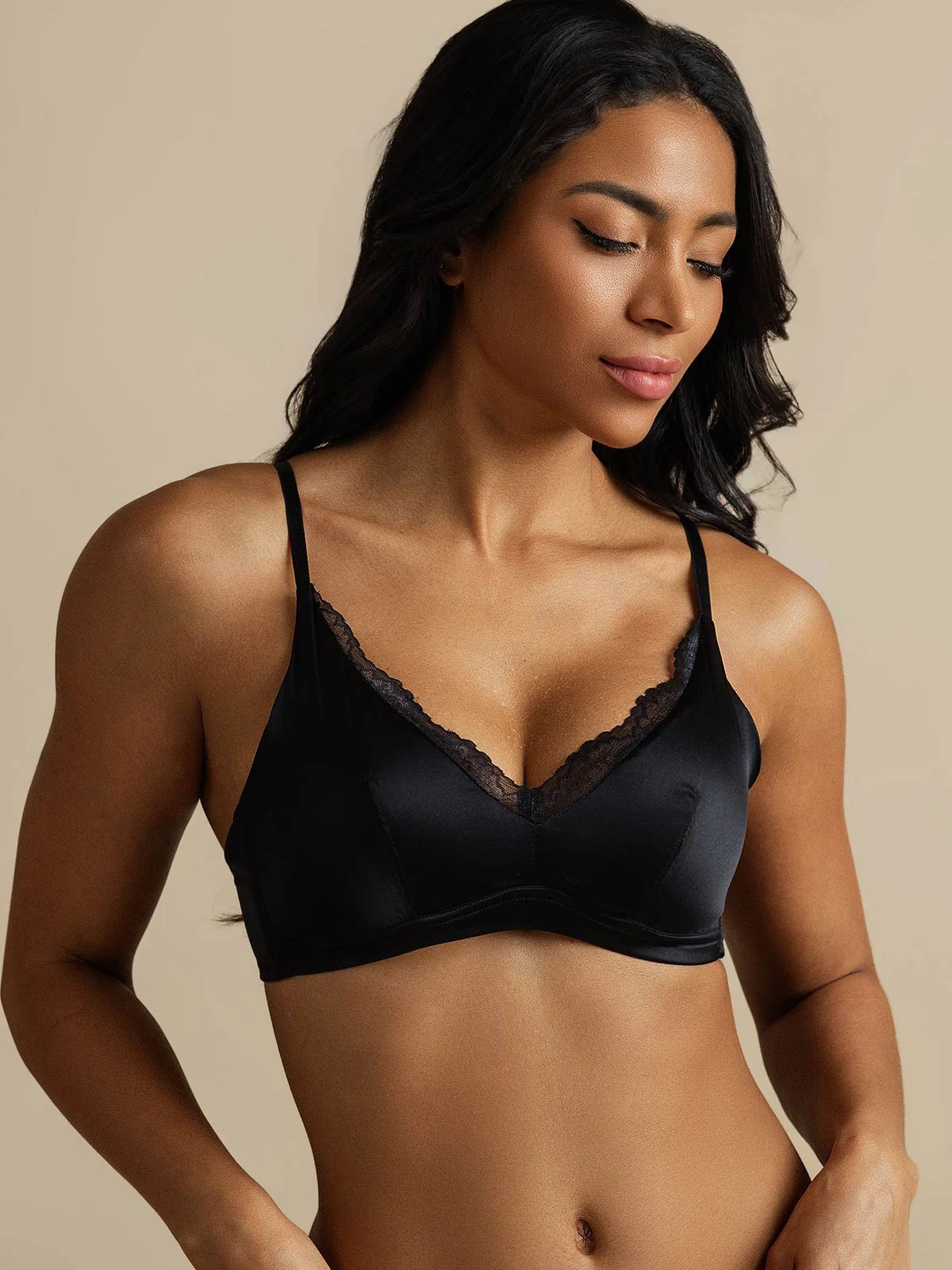 Pure Soie Soutien-gorge Classique En Dentelle Sans Armature - Image 14