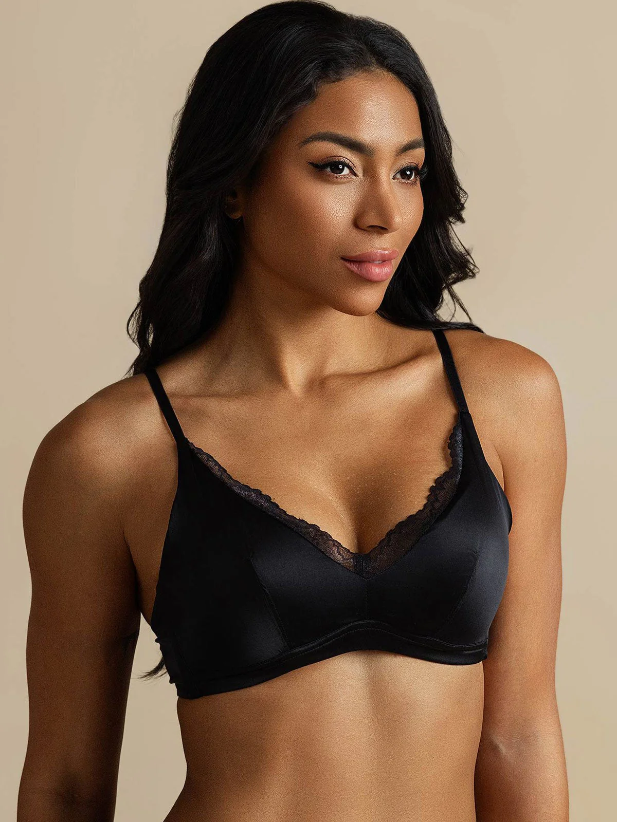 Pure Soie Soutien-gorge Classique En Dentelle Sans Armature - Image 15