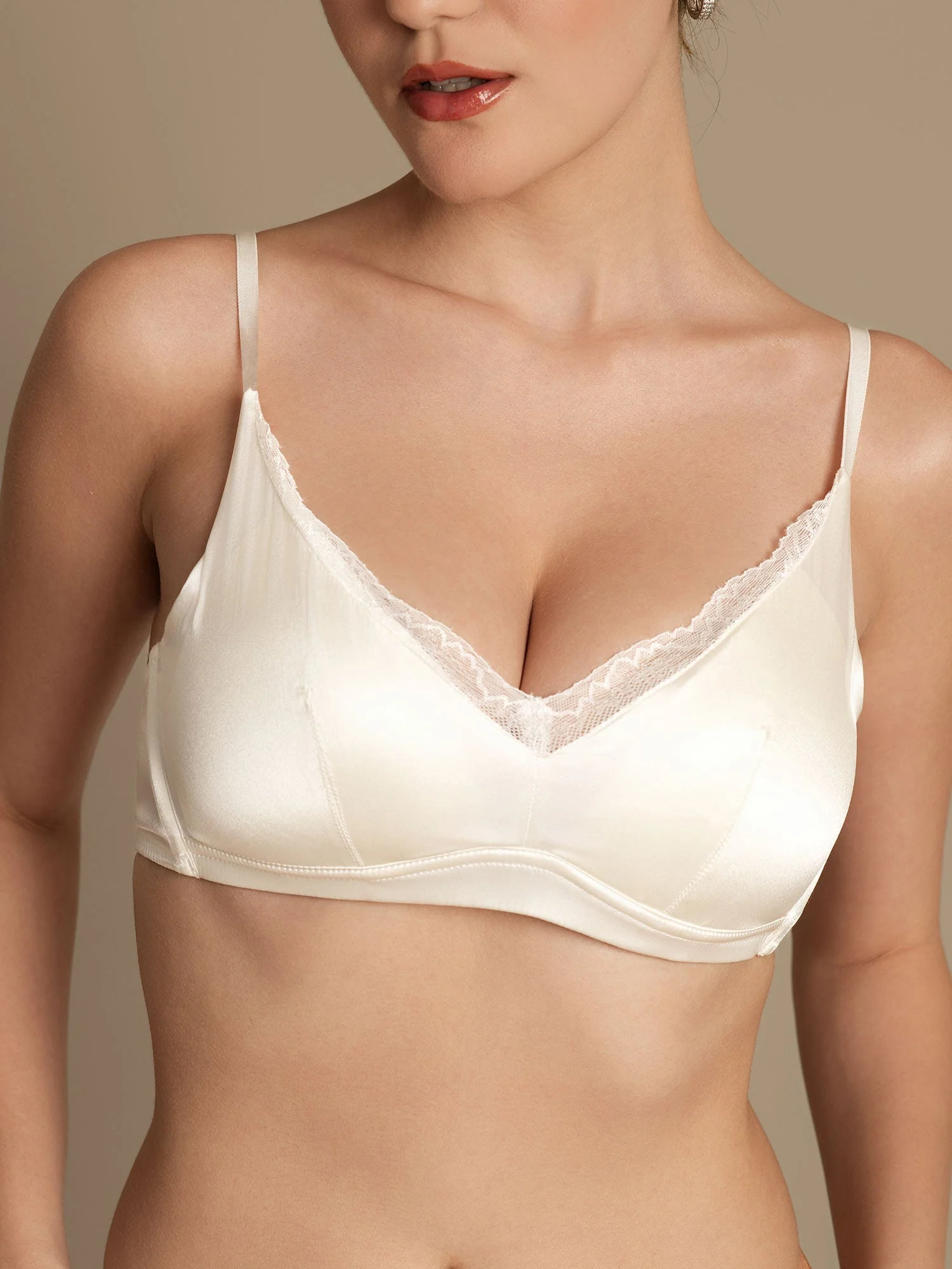 Pure Soie Soutien-gorge Classique En Dentelle Sans Armature - Image 17