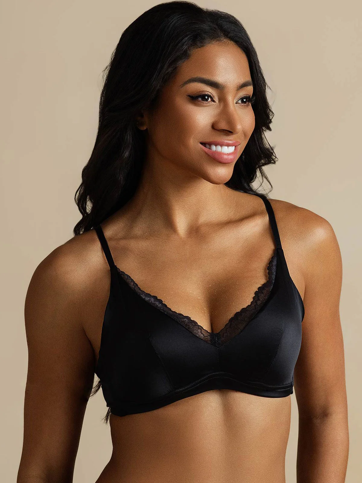 Pure Soie Soutien-gorge Classique En Dentelle Sans Armature - Image 9