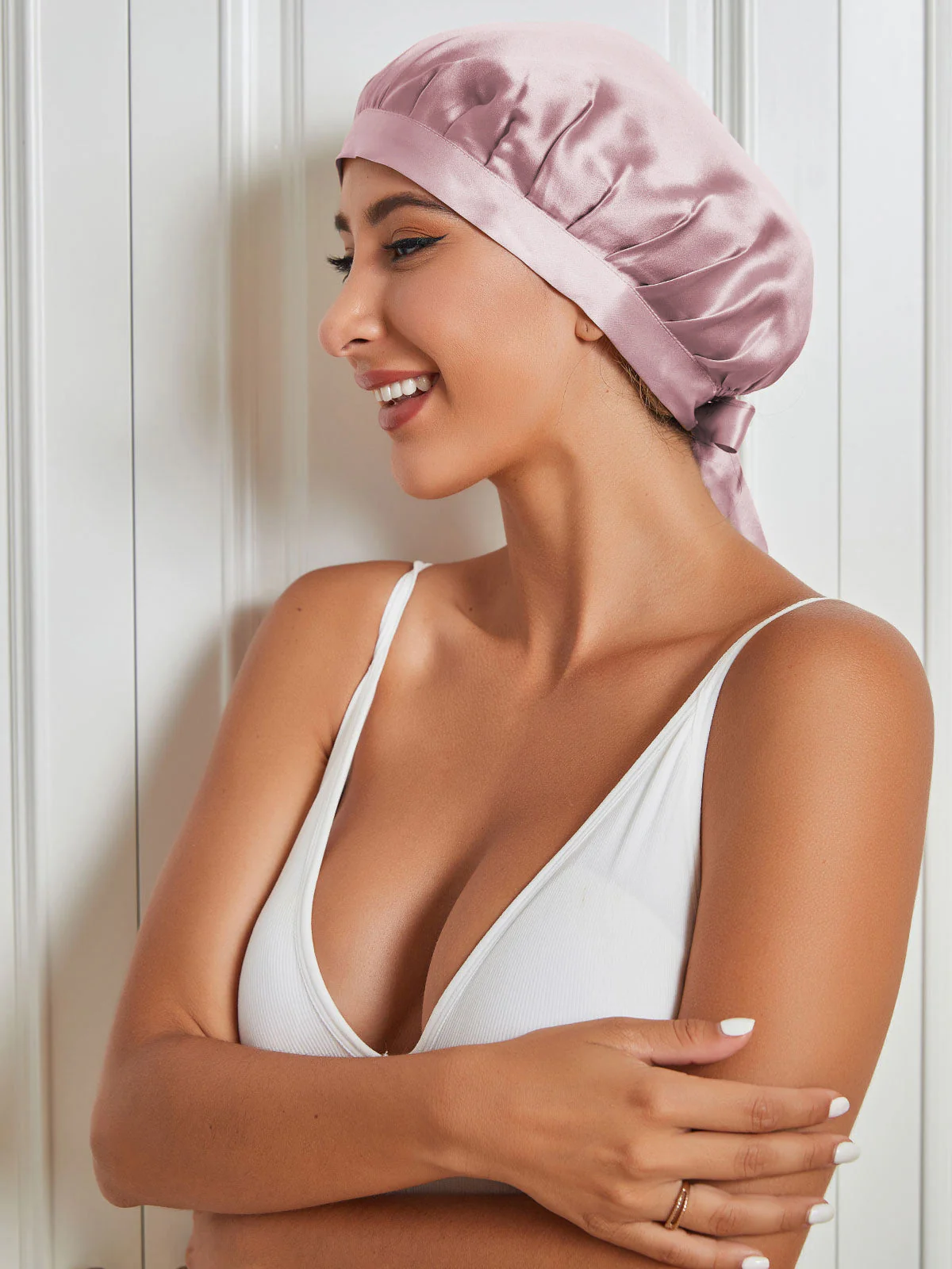 Bonnet Classique en Pure Soie avec Rubans - Image 26