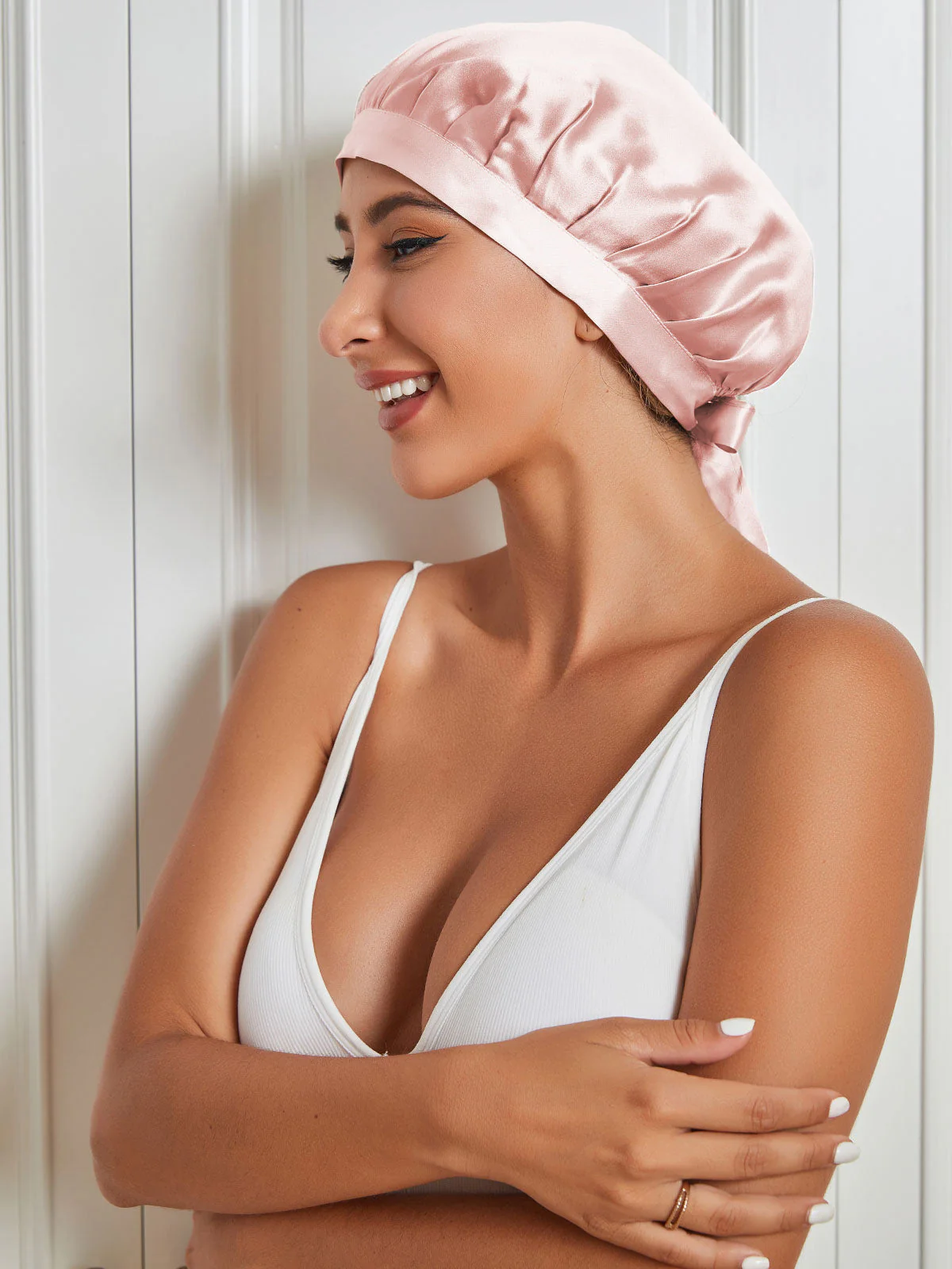 Bonnet Classique en Pure Soie avec Rubans - Image 41