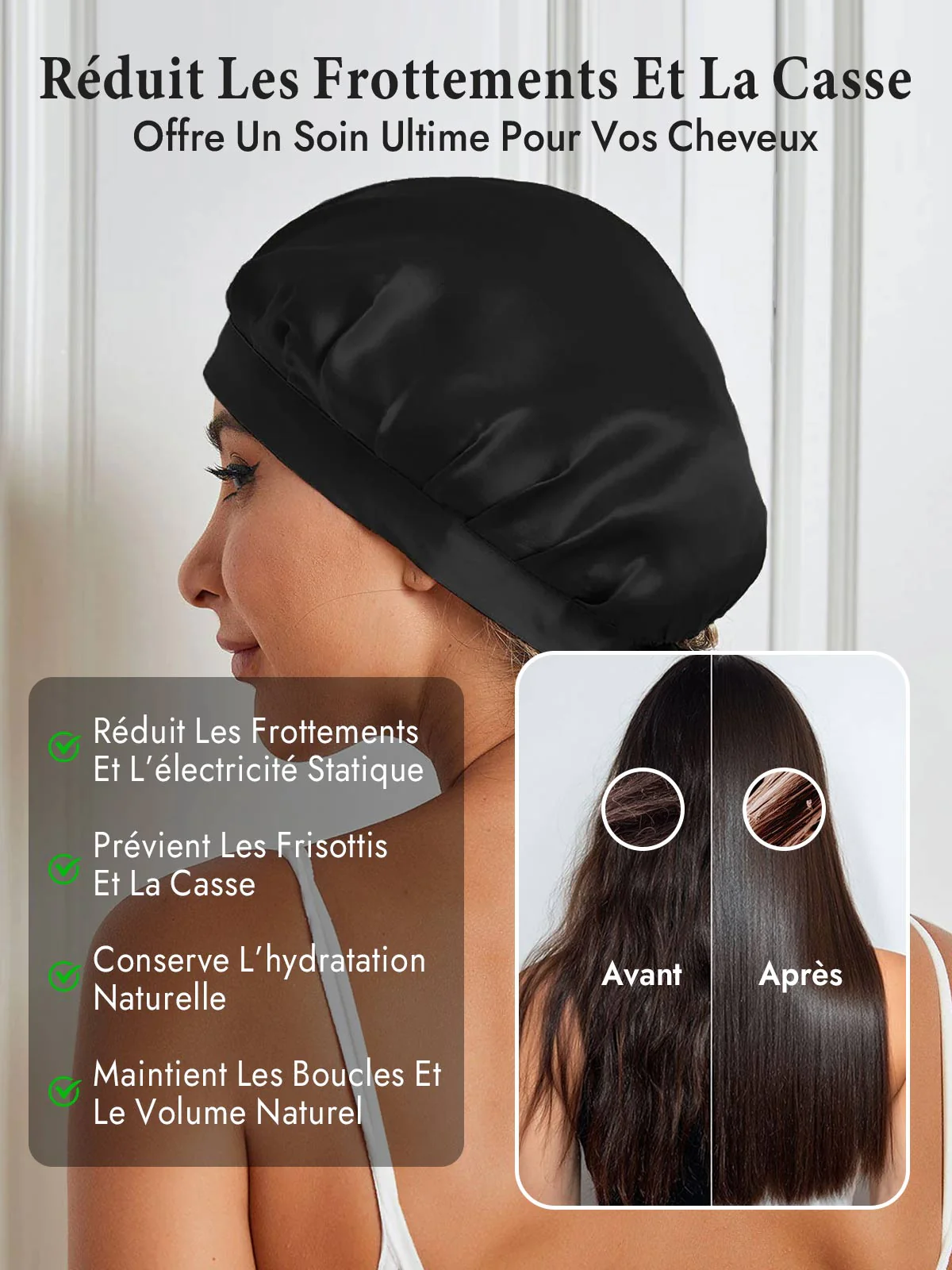 Bonnet de Nuit en 100% Soie de Mûrier avec Rubans - Image 10