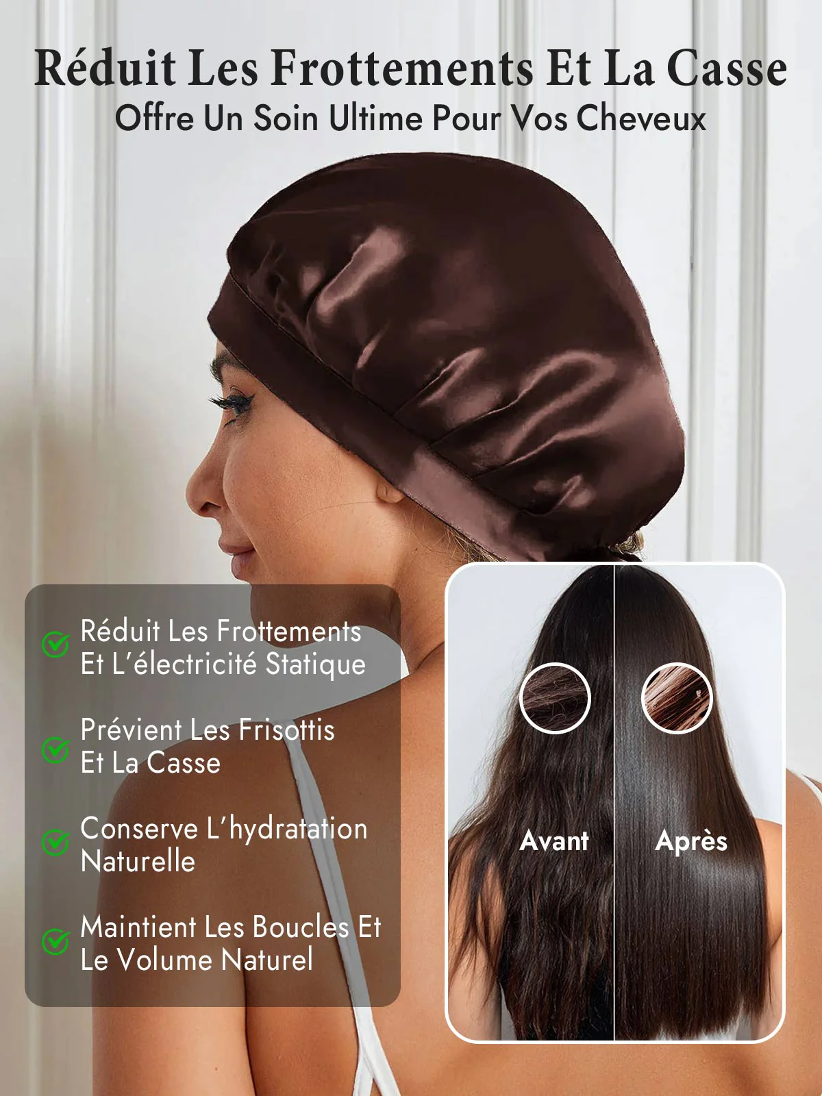 Bonnet de Nuit en 100% Soie de Mûrier avec Rubans - Image 16
