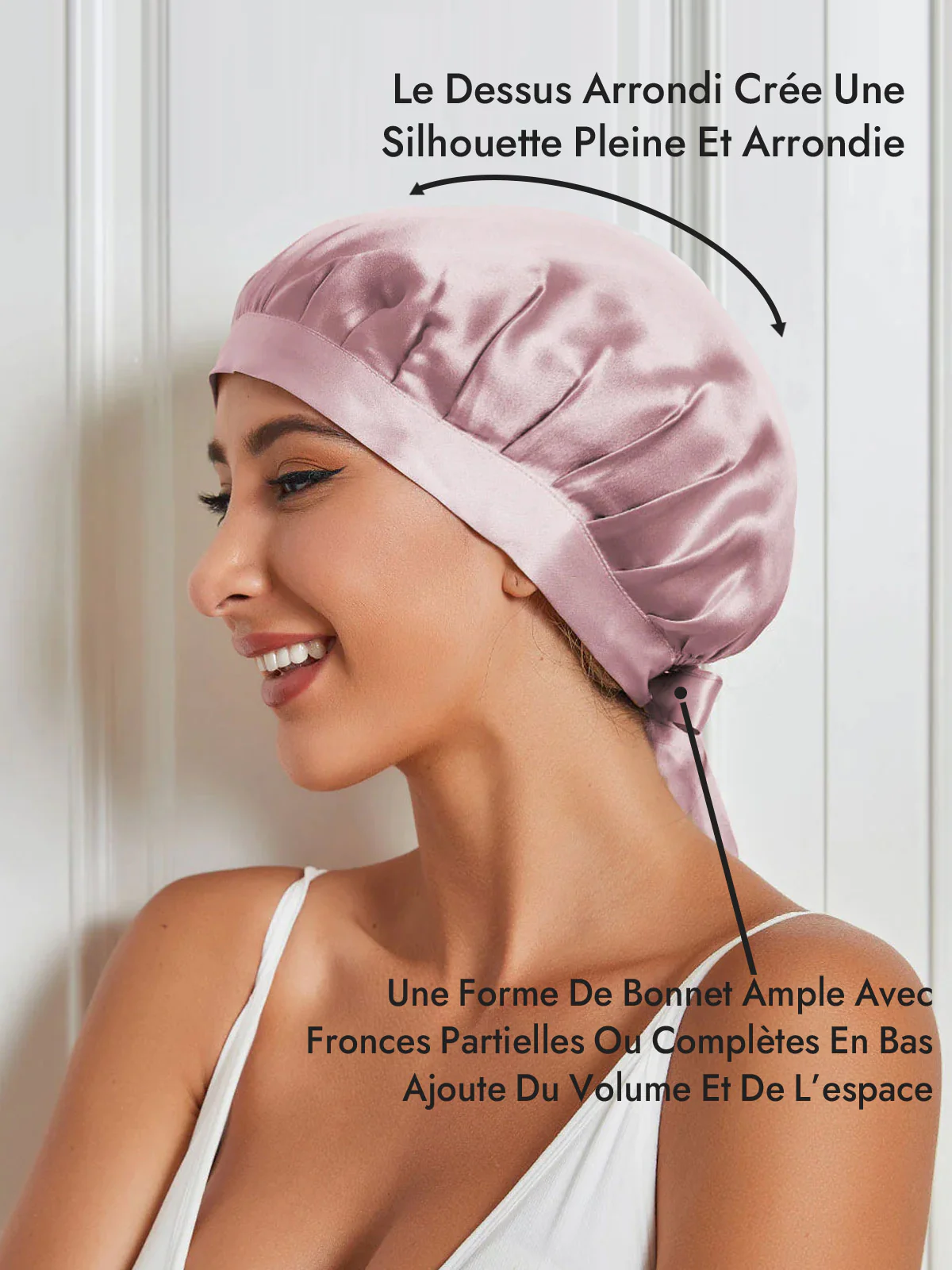 Bonnet de Nuit en 100% Soie de Mûrier avec Rubans - Image 21