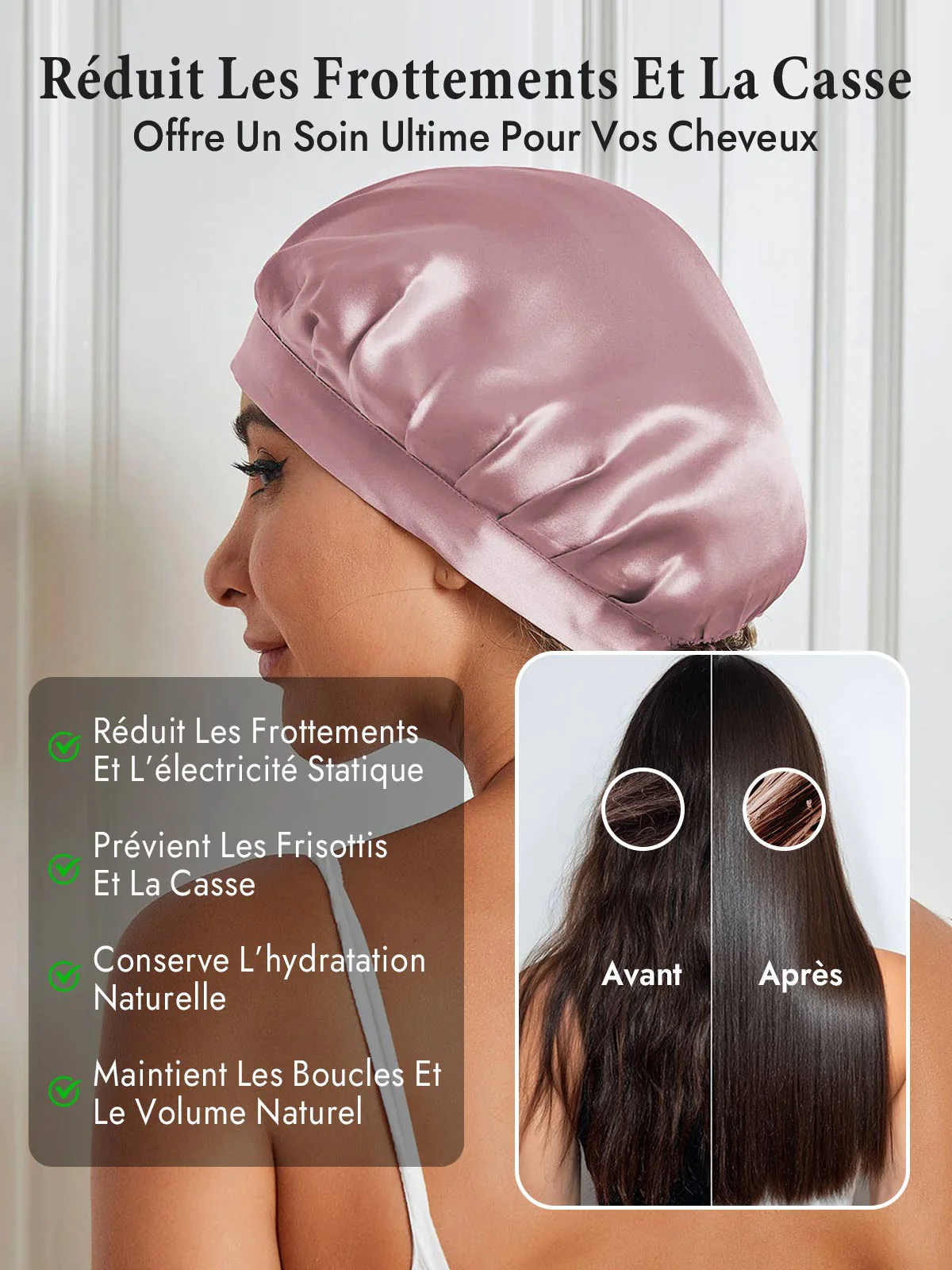 Bonnet de Nuit en 100% Soie de Mûrier avec Rubans - Image 22
