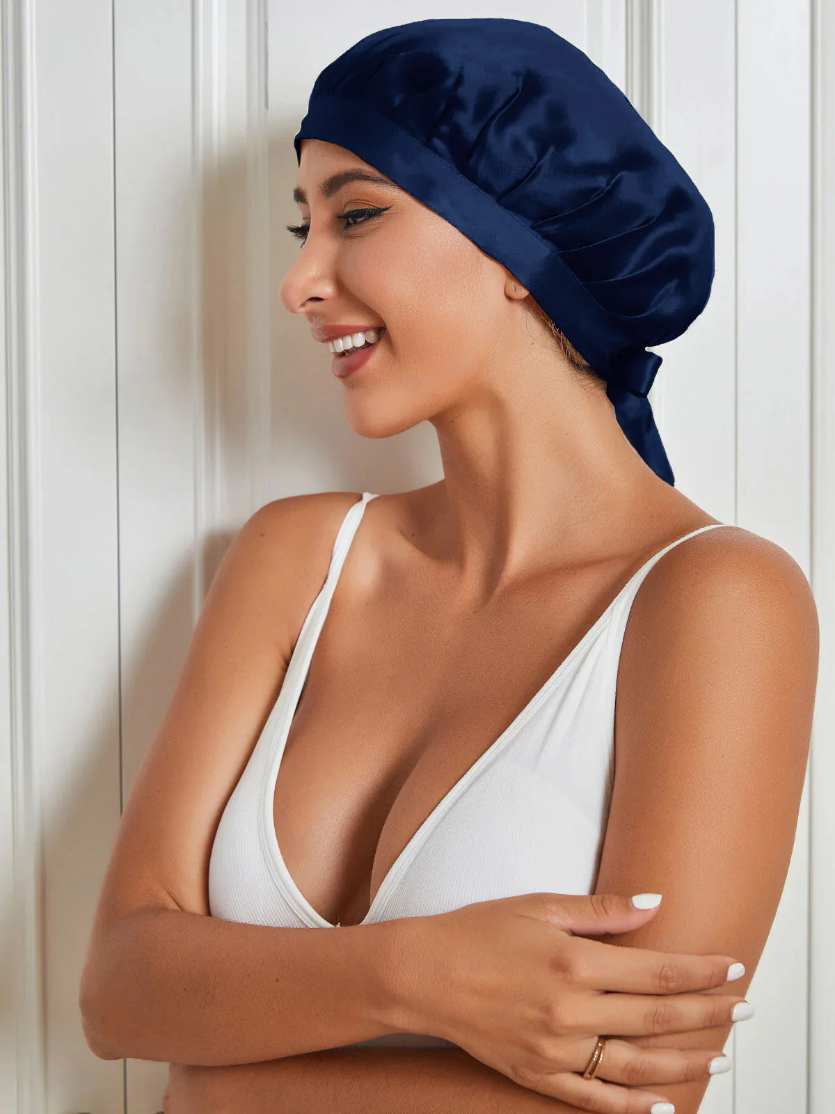 Bonnet de Nuit en 100% Soie de Mûrier avec Rubans - Image 25