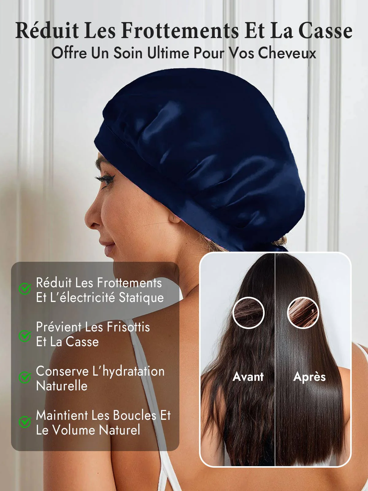 Bonnet de Nuit en 100% Soie de Mûrier avec Rubans - Image 28