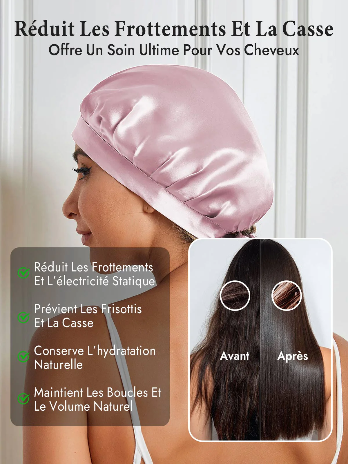 Bonnet de Nuit en 100% Soie de Mûrier avec Rubans - Image 34