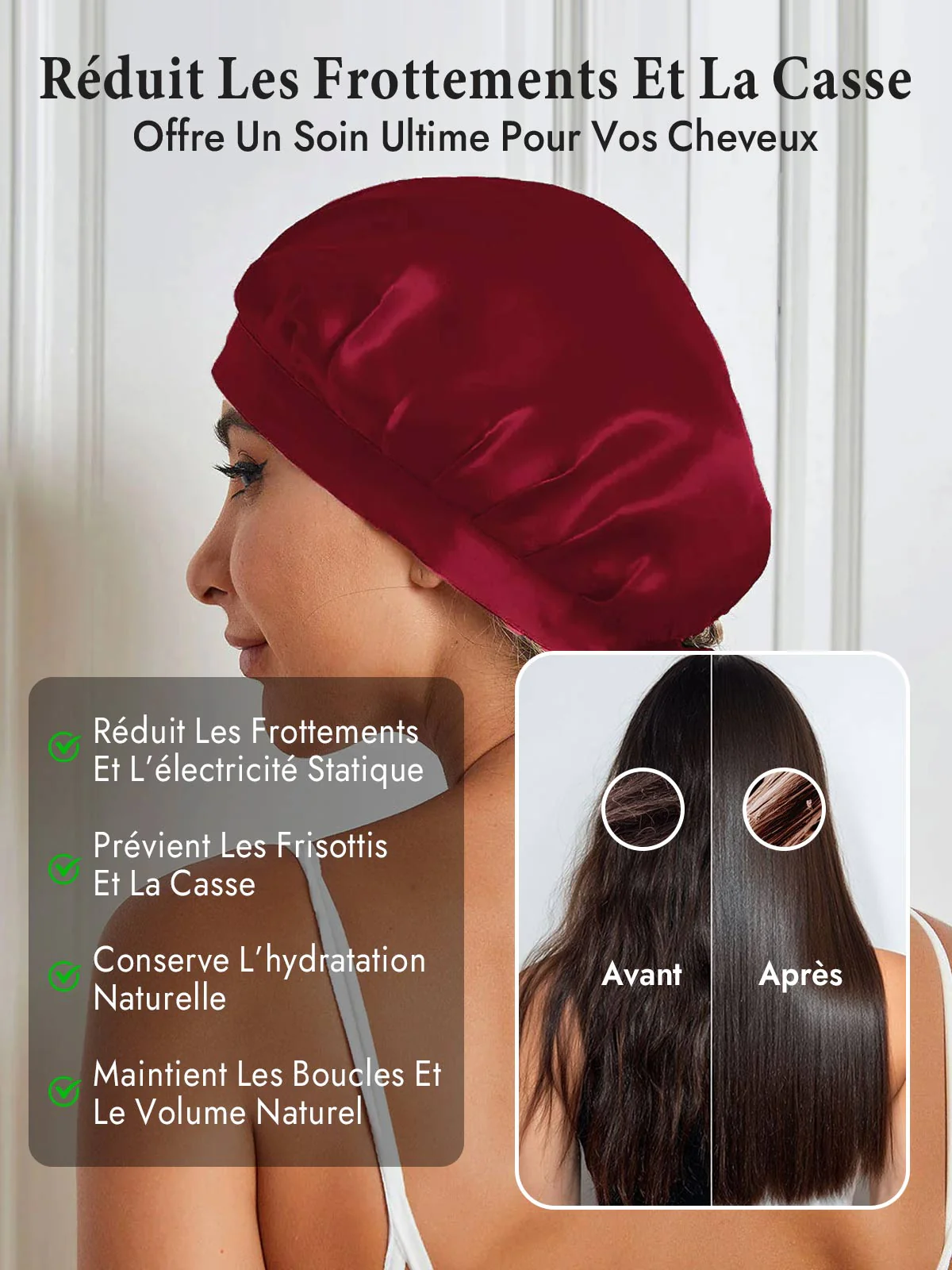 Bonnet de Nuit en 100% Soie de Mûrier avec Rubans - Image 52