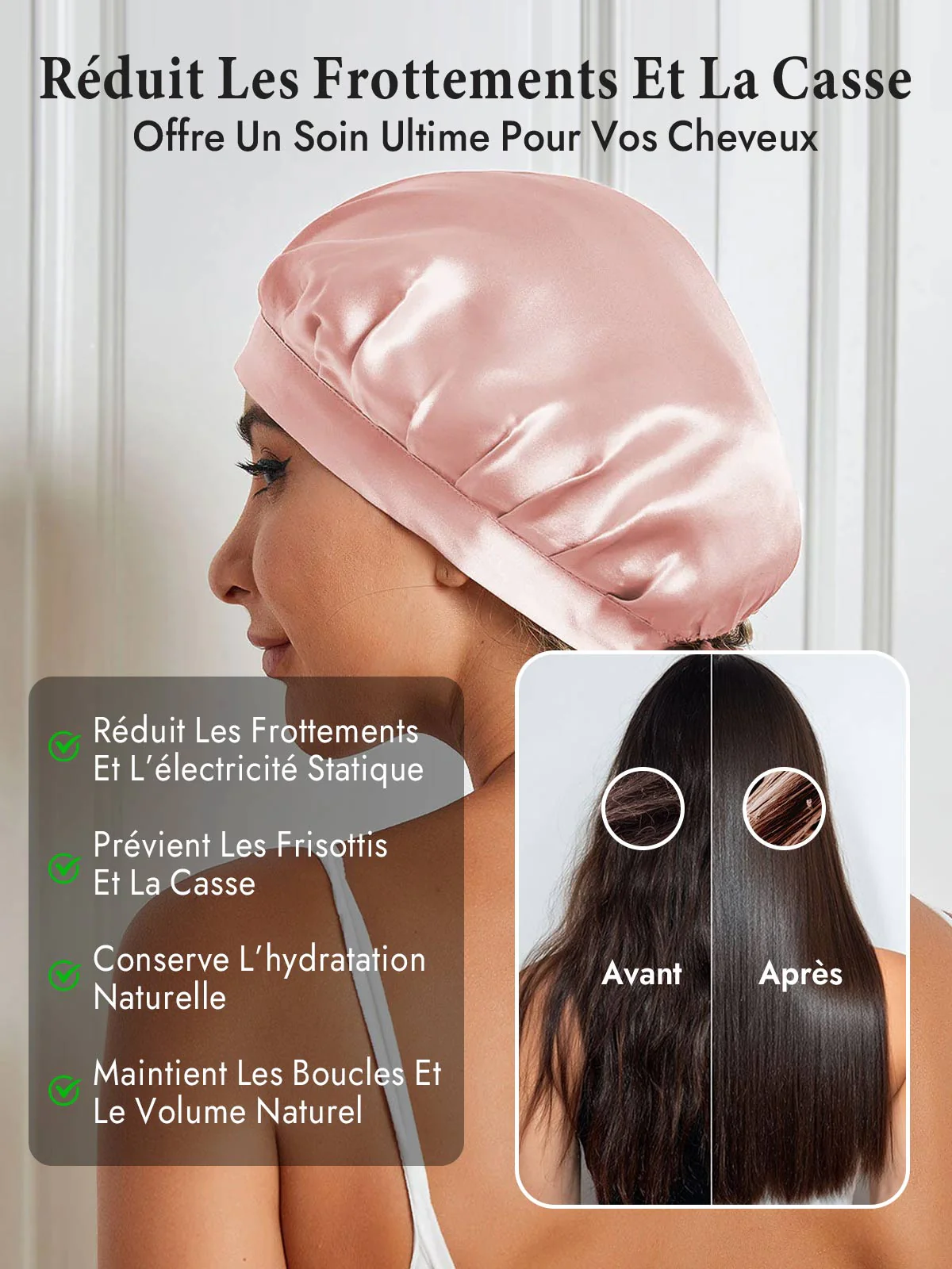 Bonnet de Nuit en 100% Soie de Mûrier avec Rubans - Image 58