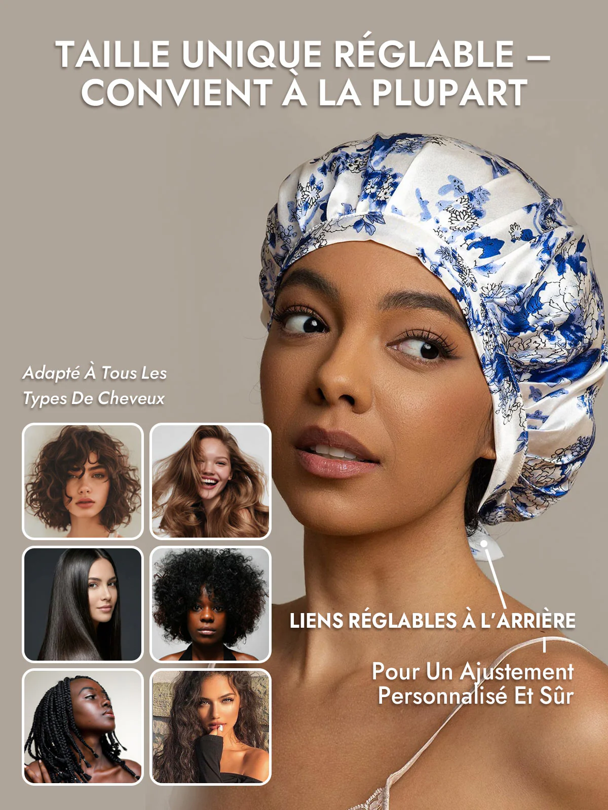 Bonnet de Nuit en 100% Soie de Mûrier avec Rubans - Image 6