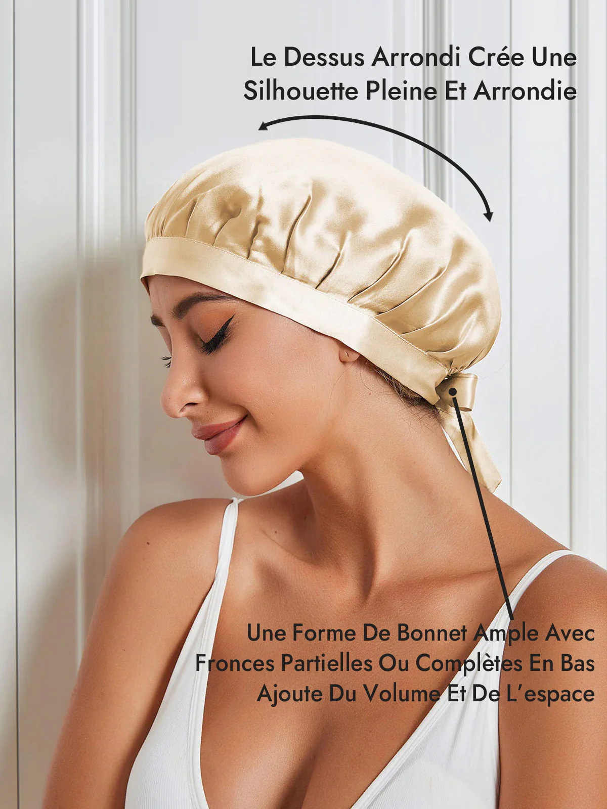 Bonnet de Nuit en 100% Soie de Mûrier avec Rubans - Image 63