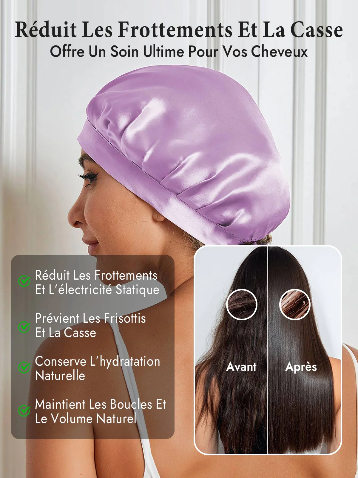 Bonnet de Nuit en 100% Soie de Mûrier avec Rubans - Image 70