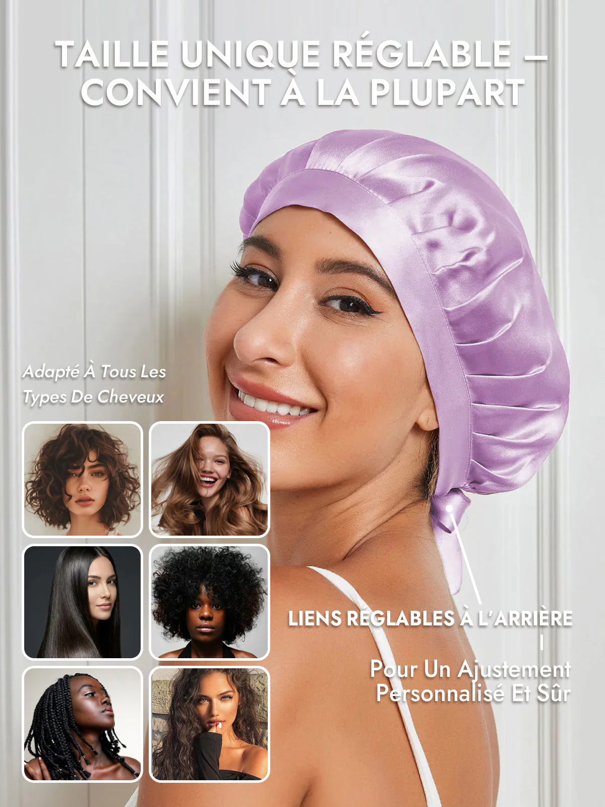 Bonnet de Nuit en 100% Soie de Mûrier avec Rubans - Image 72