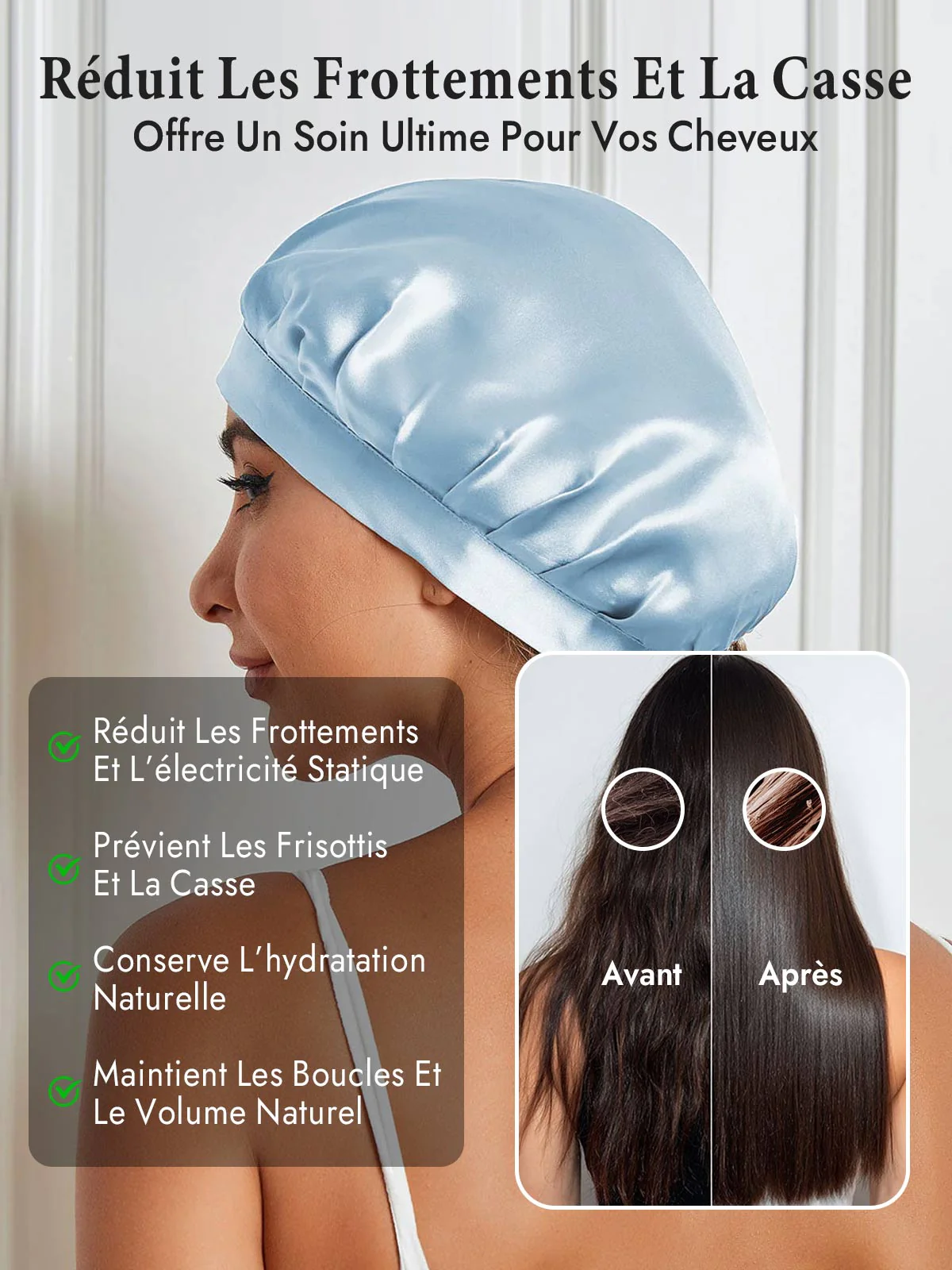 Bonnet de Nuit en 100% Soie de Mûrier avec Rubans - Image 76