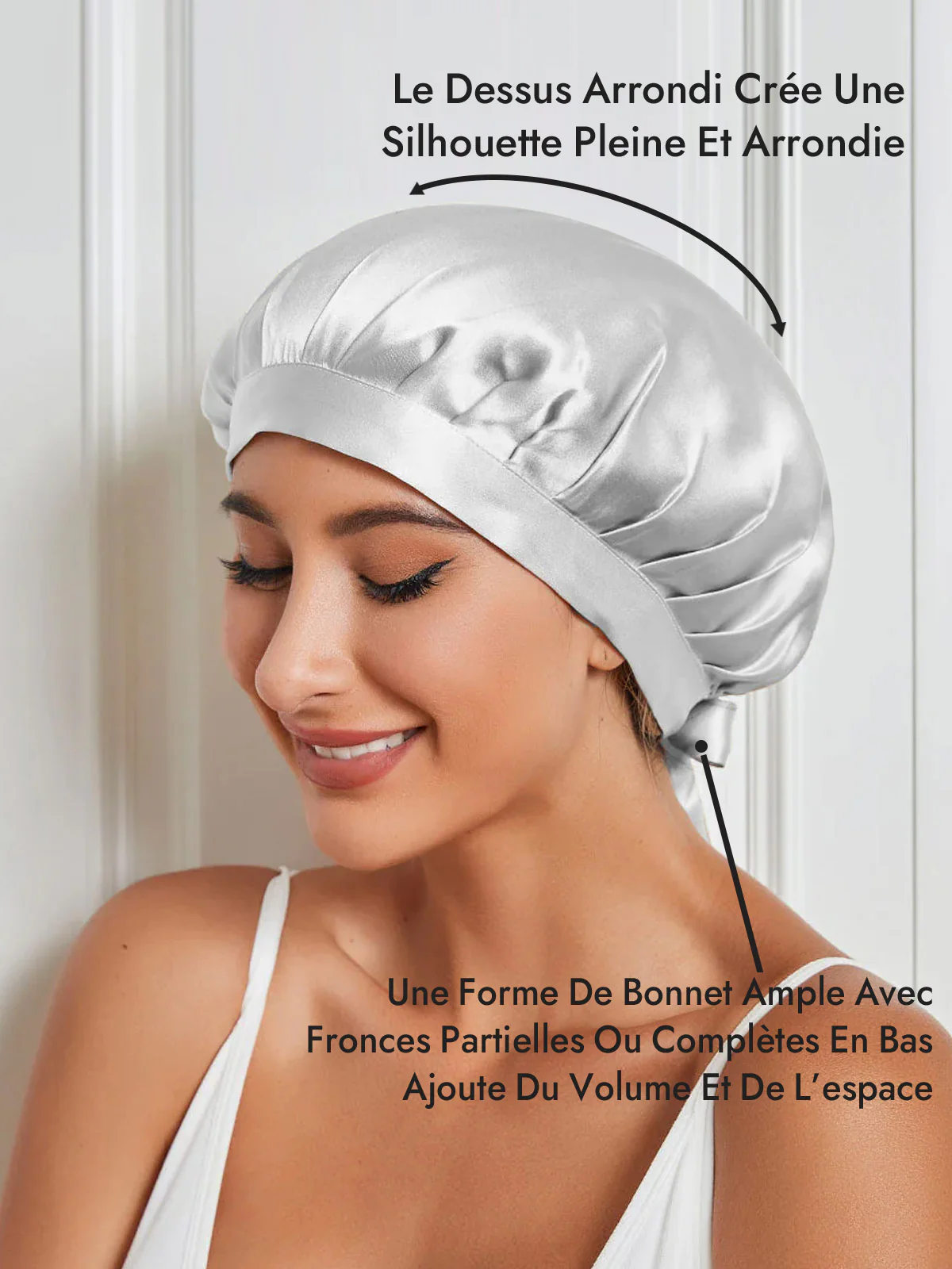 Bonnet de Nuit en 100% Soie de Mûrier avec Rubans - Image 81