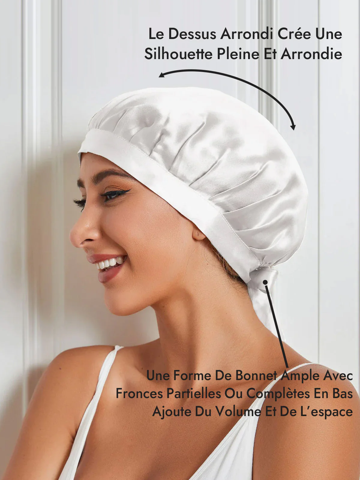 Bonnet de Nuit en 100% Soie de Mûrier avec Rubans - Image 87