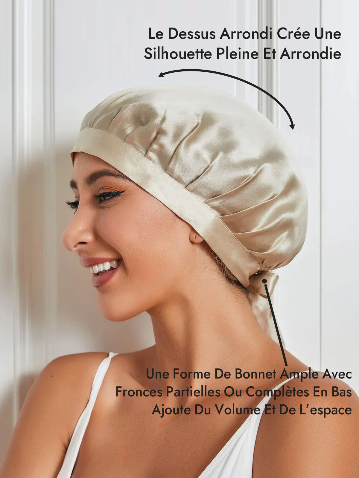 Bonnet de Nuit en 100% Soie de Mûrier avec Rubans - Image 93