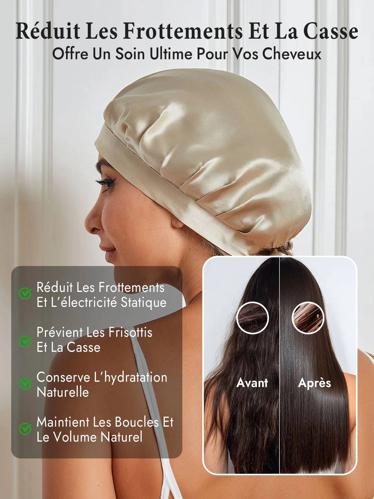Bonnet de Nuit en 100% Soie de Mûrier avec Rubans - Image 94