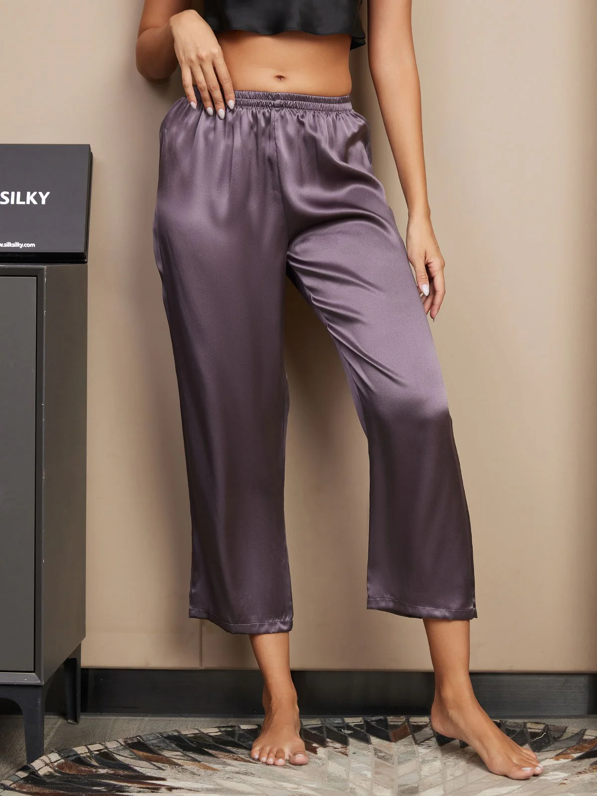 Pantalons De Nuit Pour Femmes Pure Soie Classique - Image 10