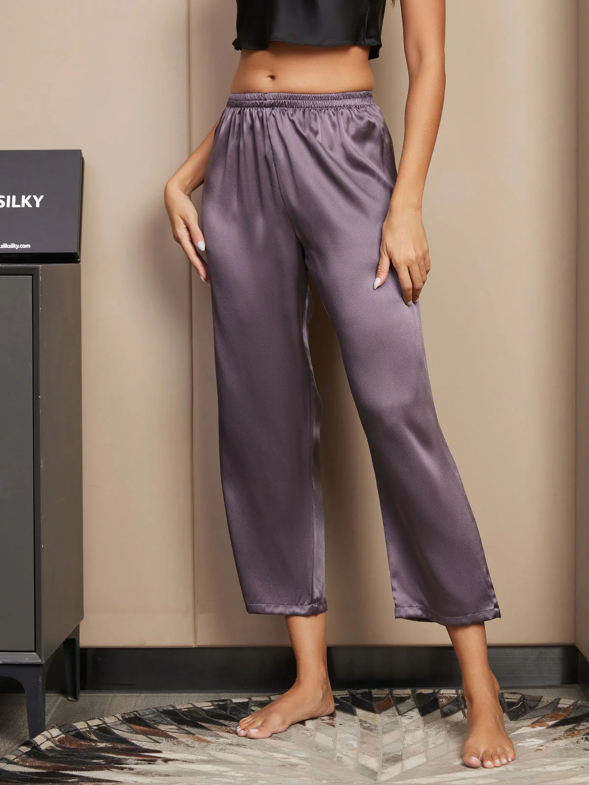 Pantalons De Nuit Pour Femmes Pure Soie Classique - Image 11