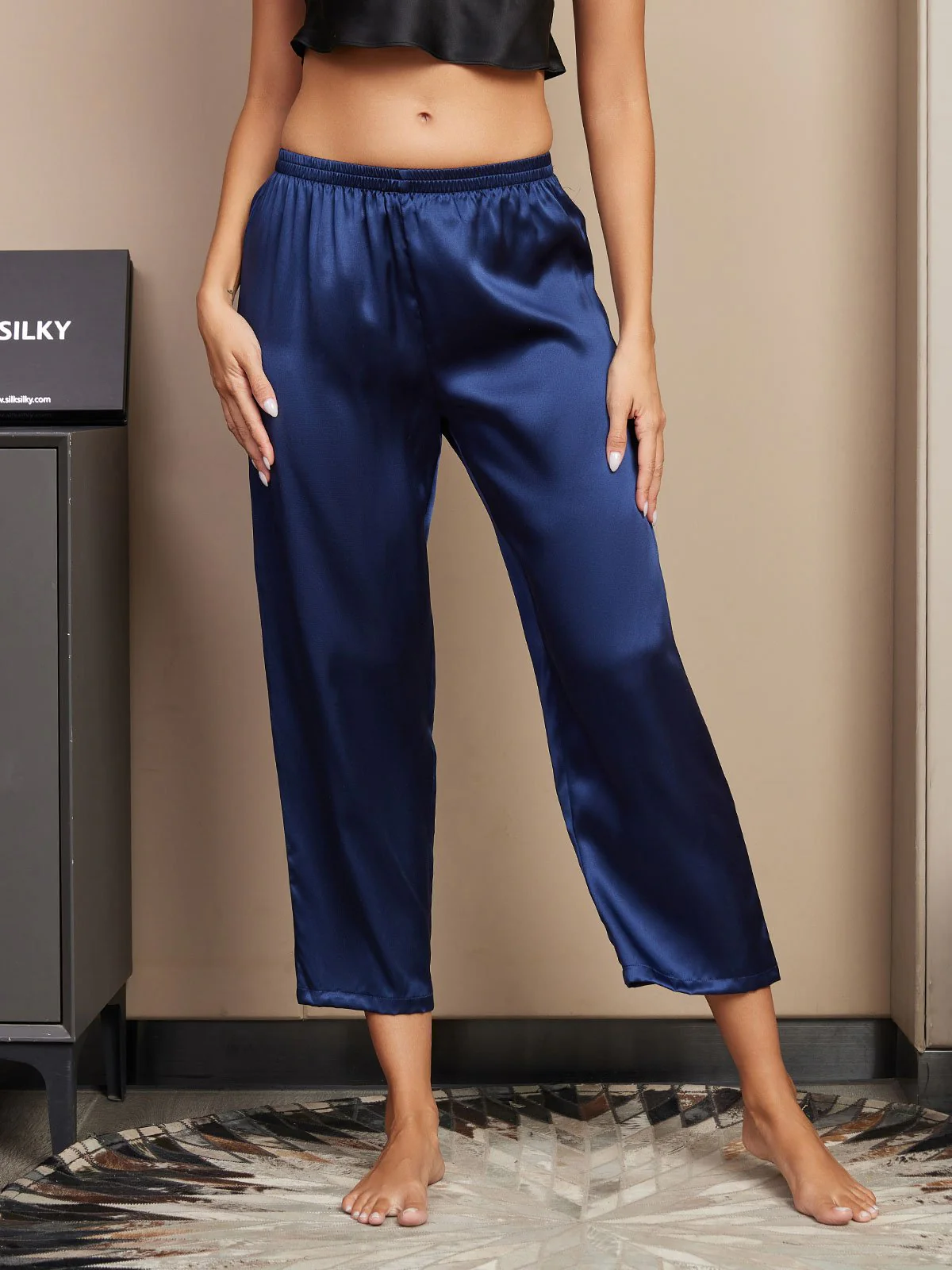 Pantalons De Nuit Pour Femmes Pure Soie Classique - Image 3