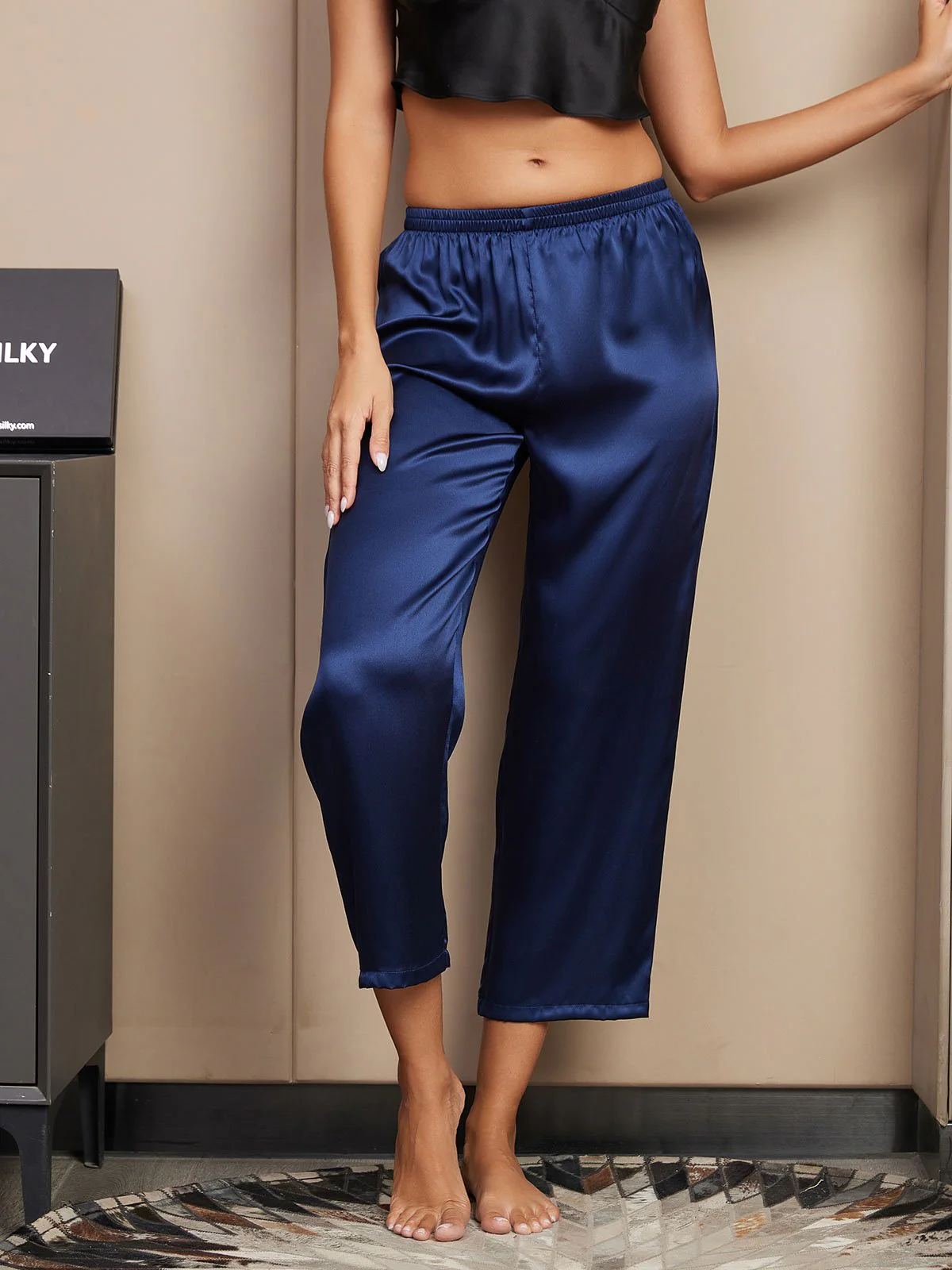 Pantalons De Nuit Pour Femmes Pure Soie Classique - Image 4