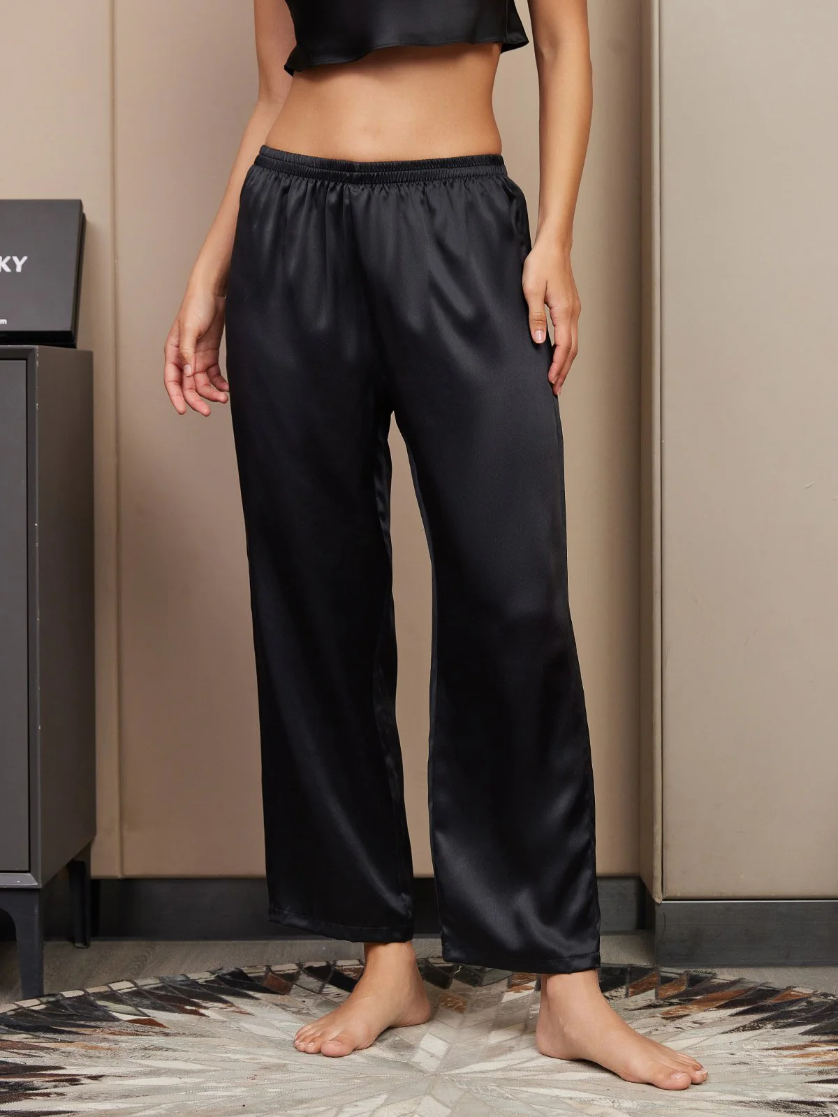 Pantalons De Nuit Pour Femmes Pure Soie Classique - Image 5