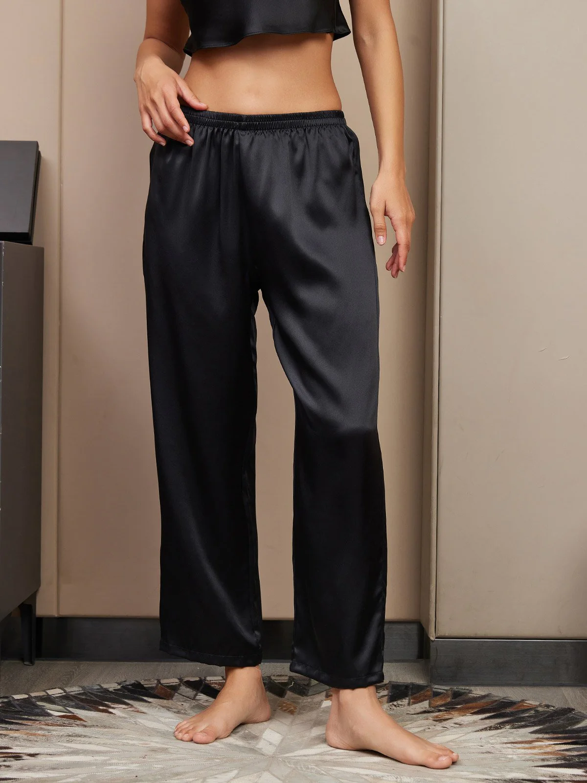 Pantalons De Nuit Pour Femmes Pure Soie Classique - Image 7
