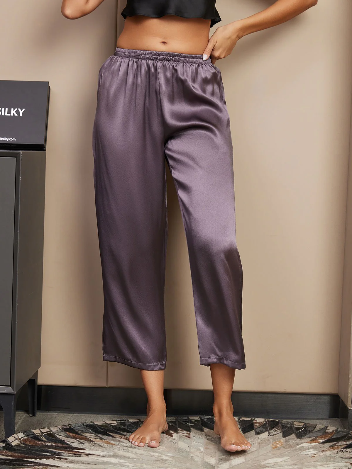 Pantalons De Nuit Pour Femmes Pure Soie Classique - Image 8