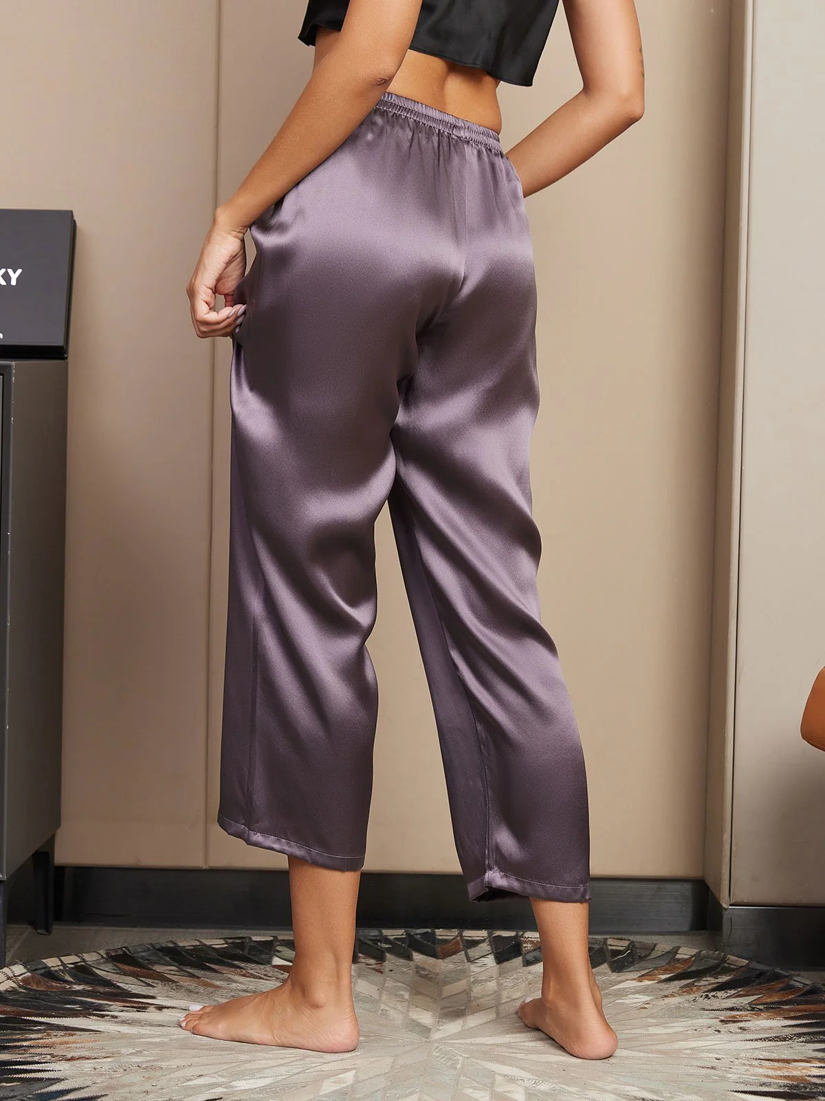 Pantalons De Nuit Pour Femmes Pure Soie Classique - Image 9