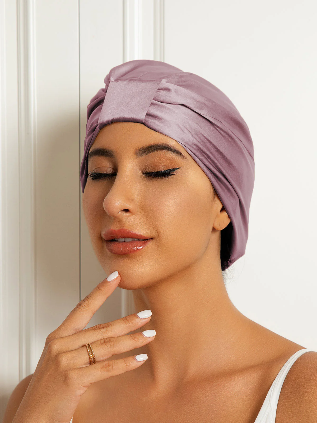 Bonnet Turban Double Couche en Soie Pure - Image 12