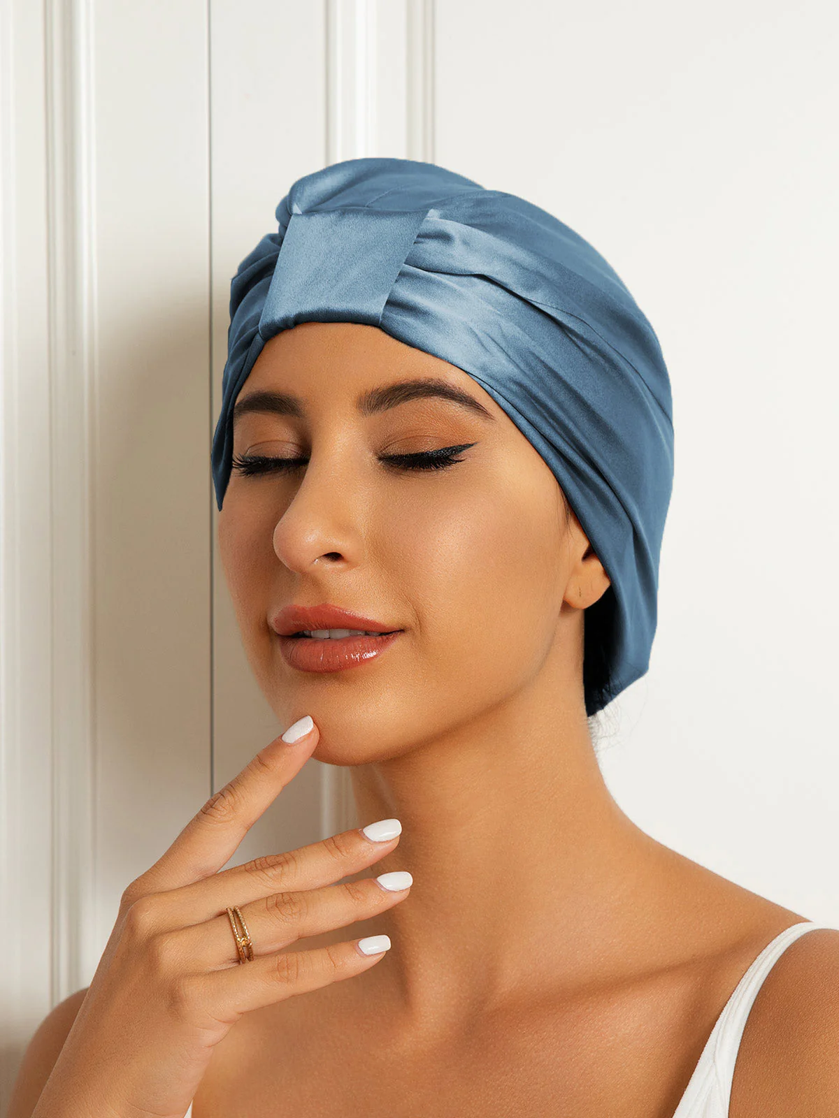 Bonnet Turban Double Couche en Soie Pure - Image 18