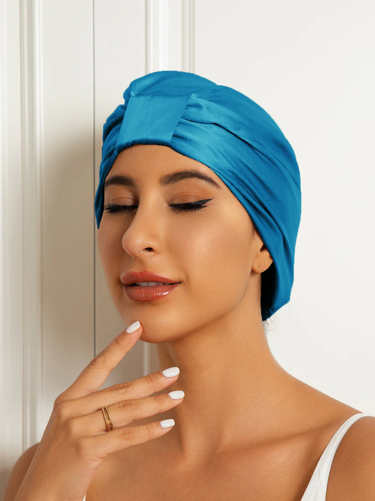 Bonnet Turban Double Couche en Soie Pure - Image 23