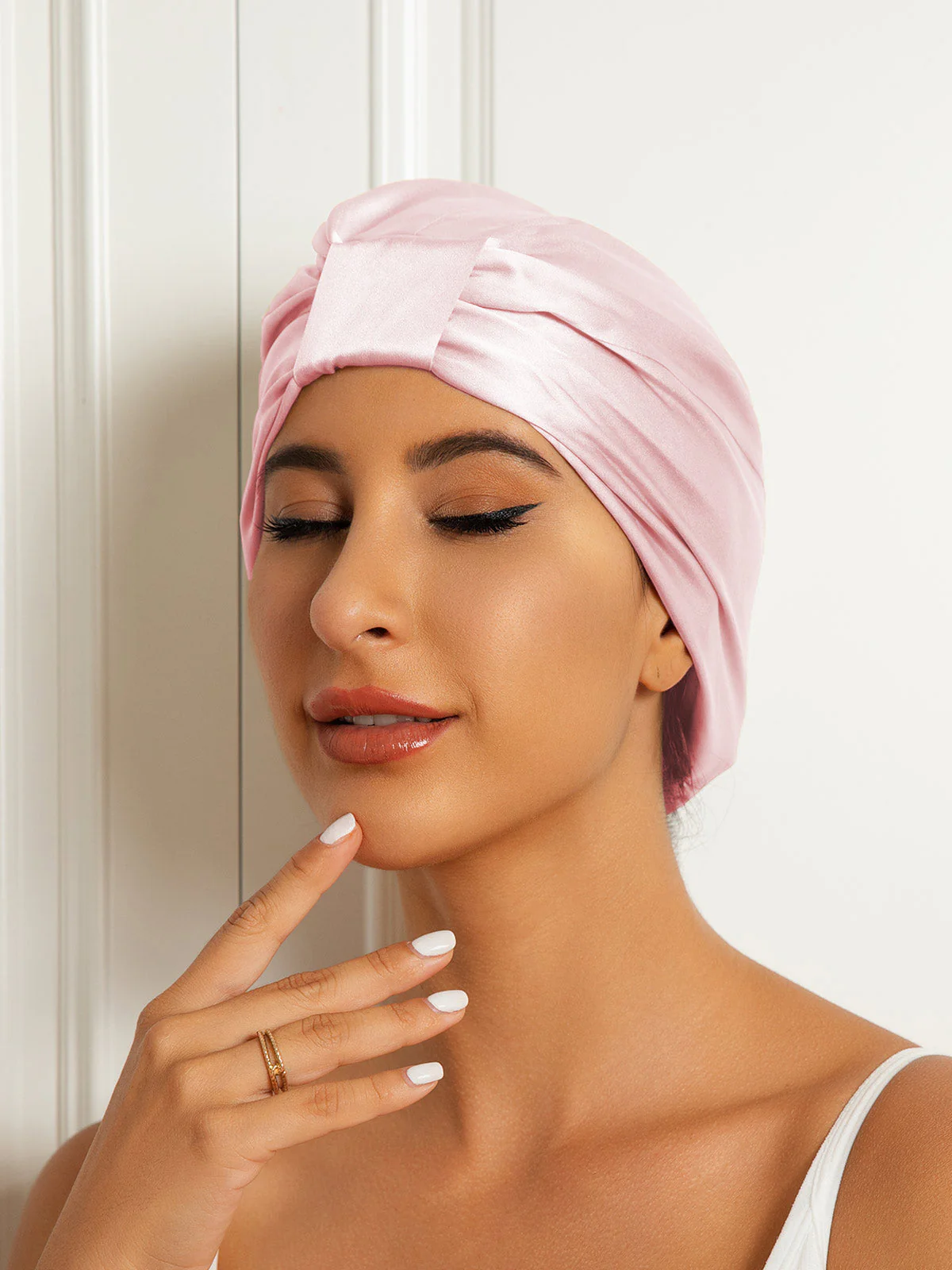 Bonnet Turban Double Couche en Soie Pure - Image 28