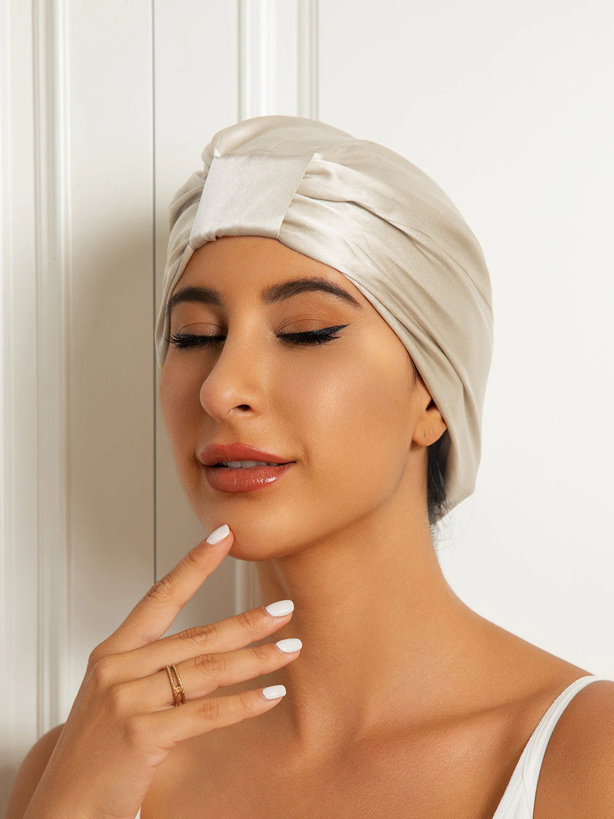 Bonnet Turban Double Couche en Soie Pure - Image 3
