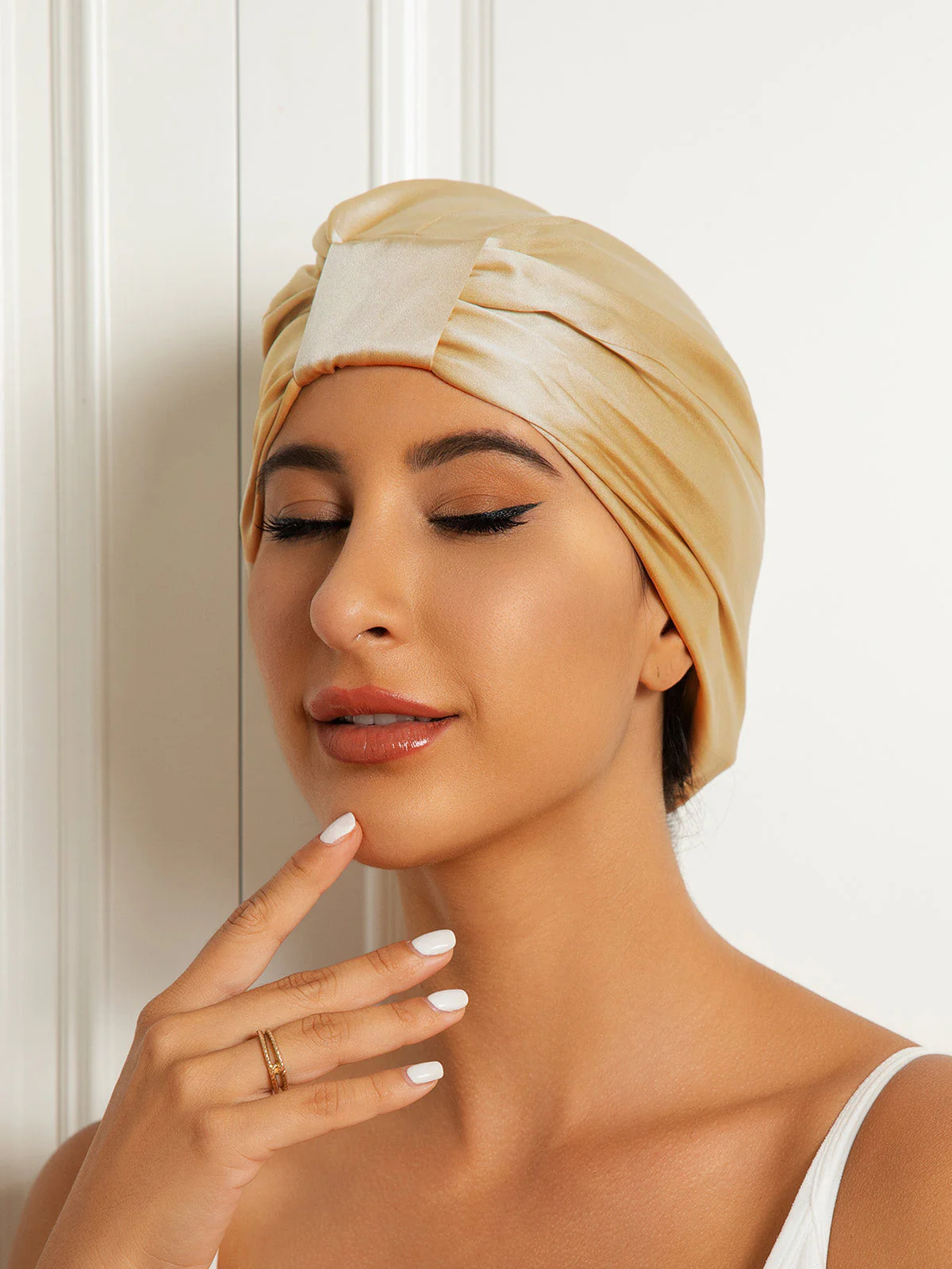 Bonnet Turban Double Couche en Soie Pure - Image 32