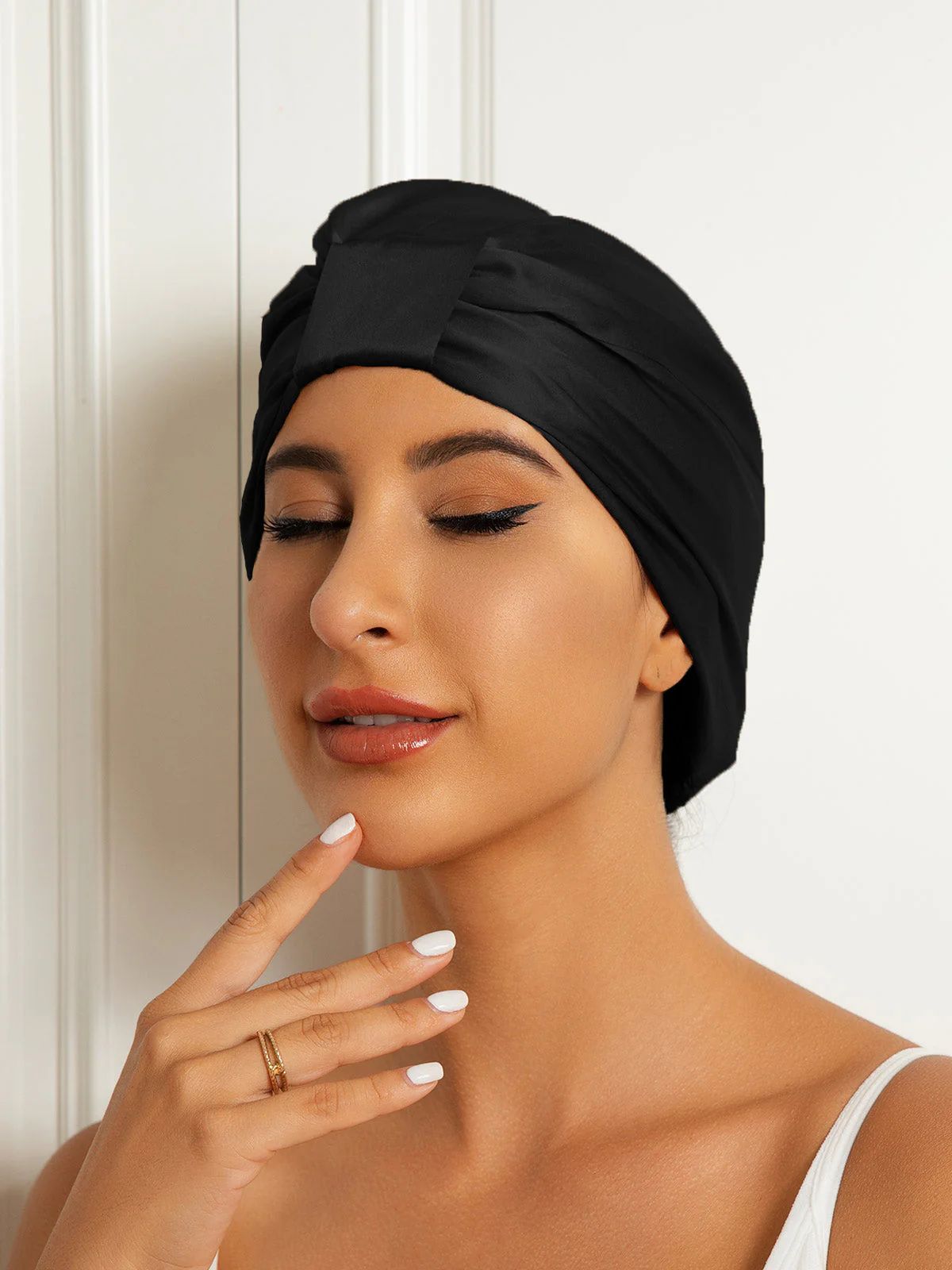 Bonnet Turban Double Couche en Soie Pure - Image 8