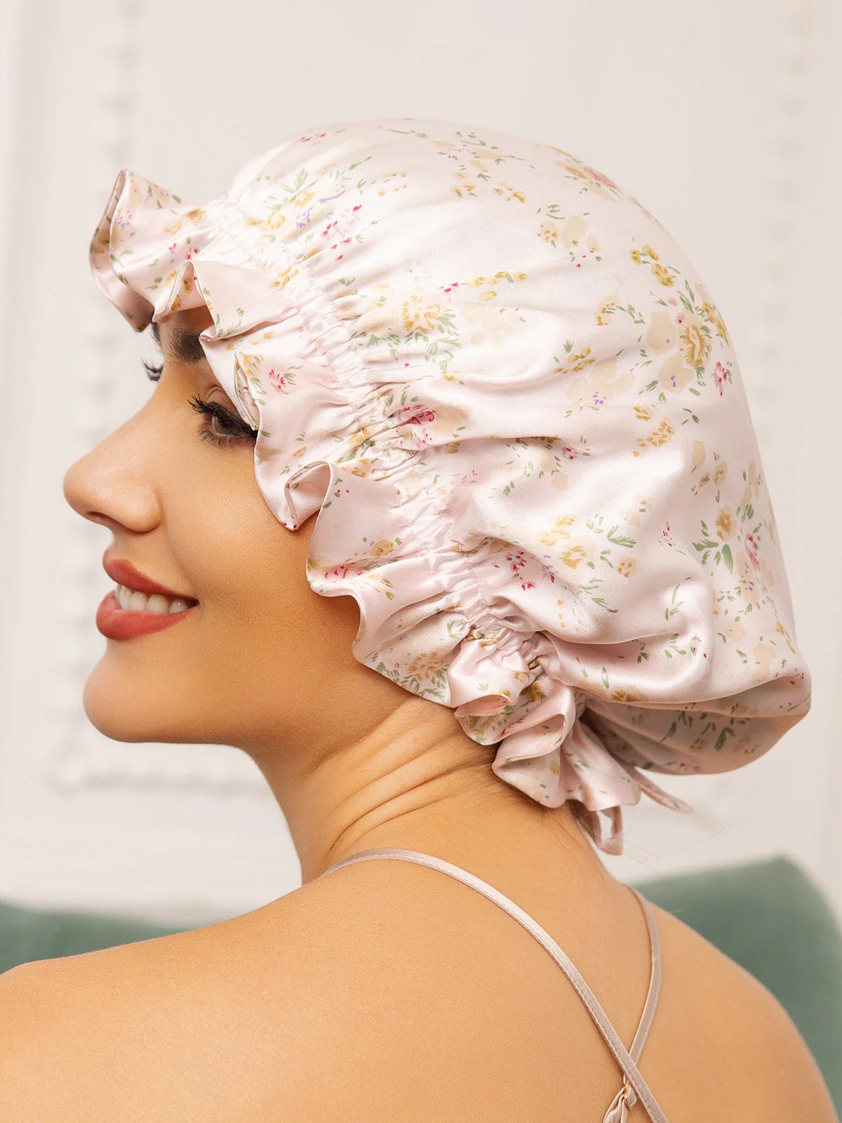 Bonnets de Couchage Double Couche en Soie Pure avec Ruban - Image 13