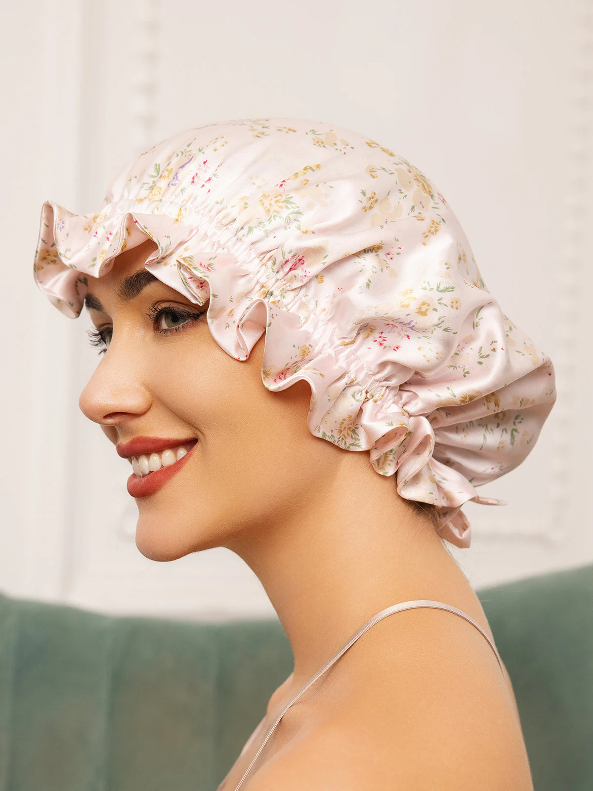 Bonnets de Couchage Double Couche en Soie Pure avec Ruban - Image 14