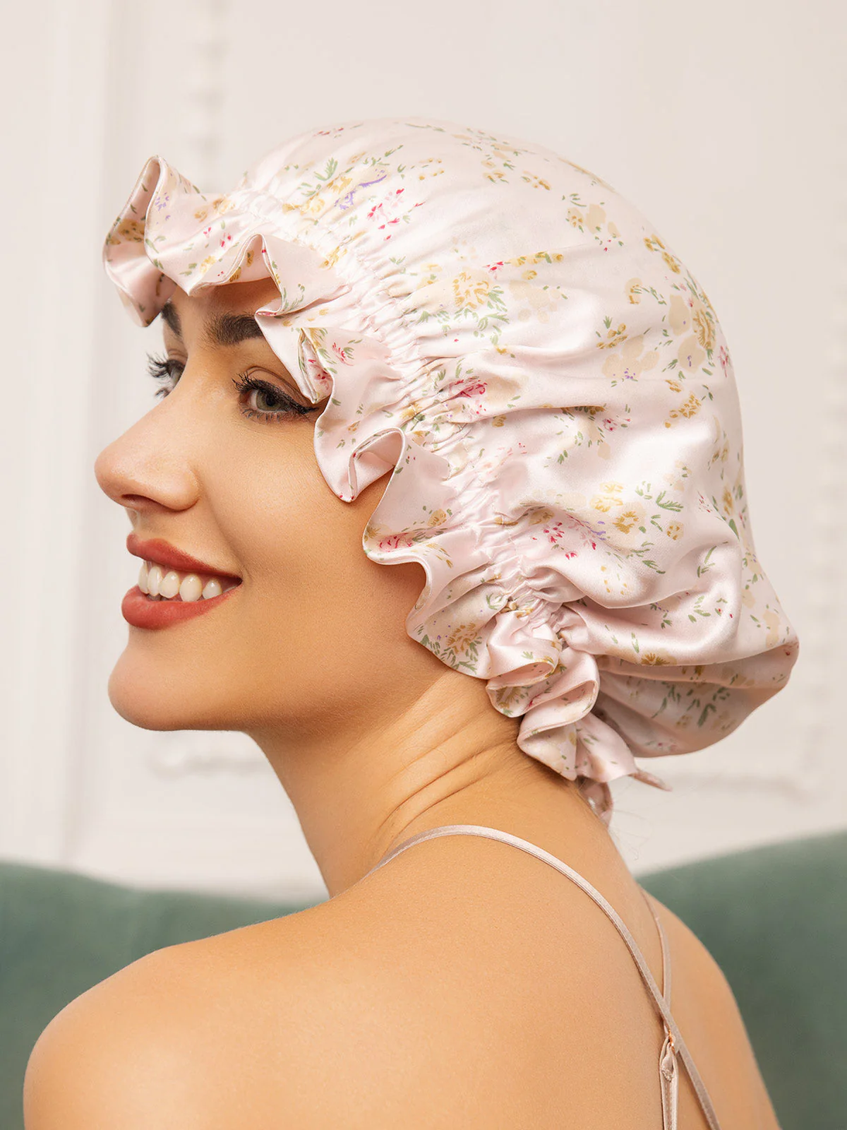 Bonnets de Couchage Double Couche en Soie Pure avec Ruban - Image 15